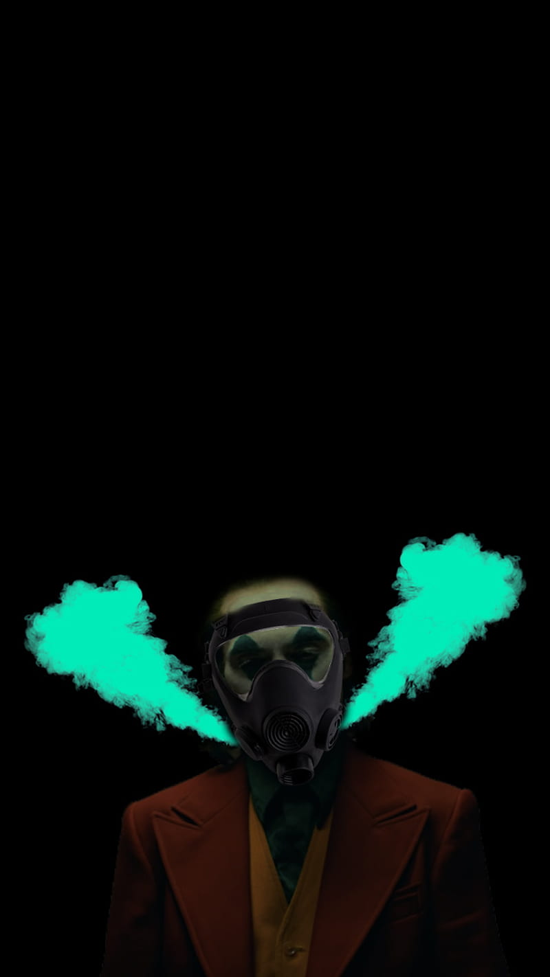 800x1422 Joker, black, blue, glow, mask, smoke, HD phone wallpaper