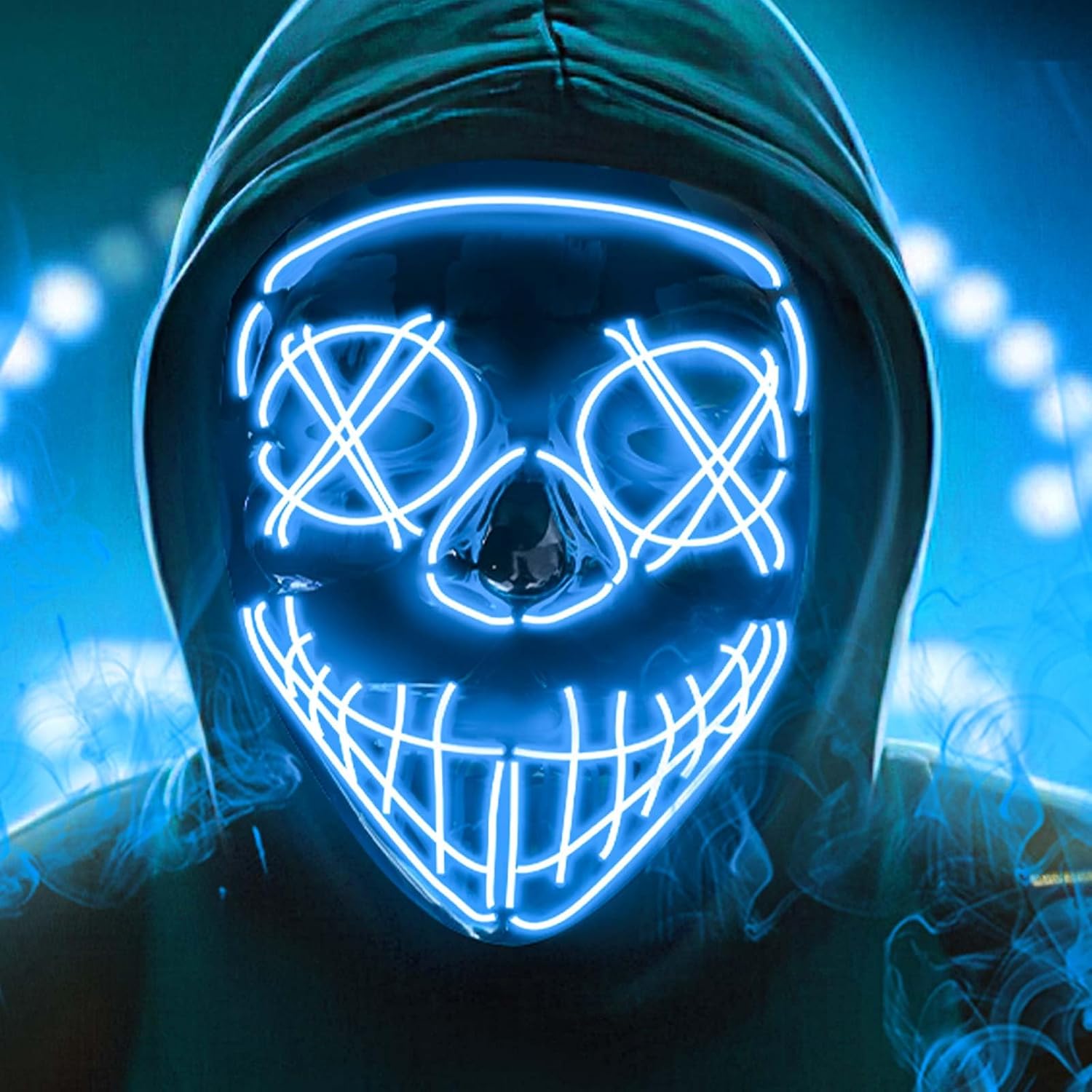 1500x1500 LED Halloween Mask, Light Up Purge Mask, Scary Glow Jamaica