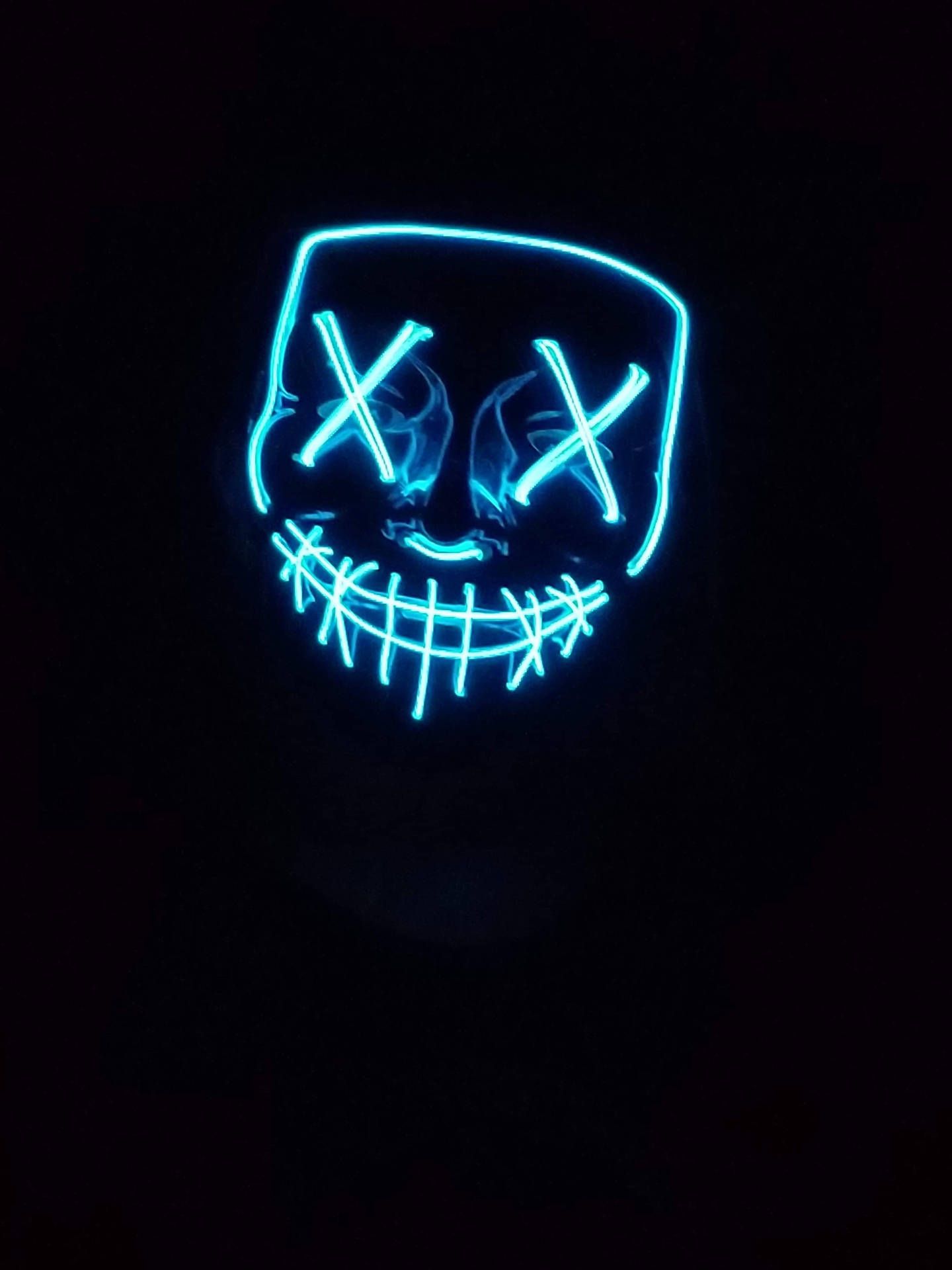 1440x1920 Download free Blue Glow Purge Mask Wallpaper