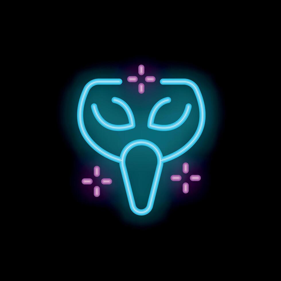 980x980 Neon mask glowing with mystery and intrigue on dark background