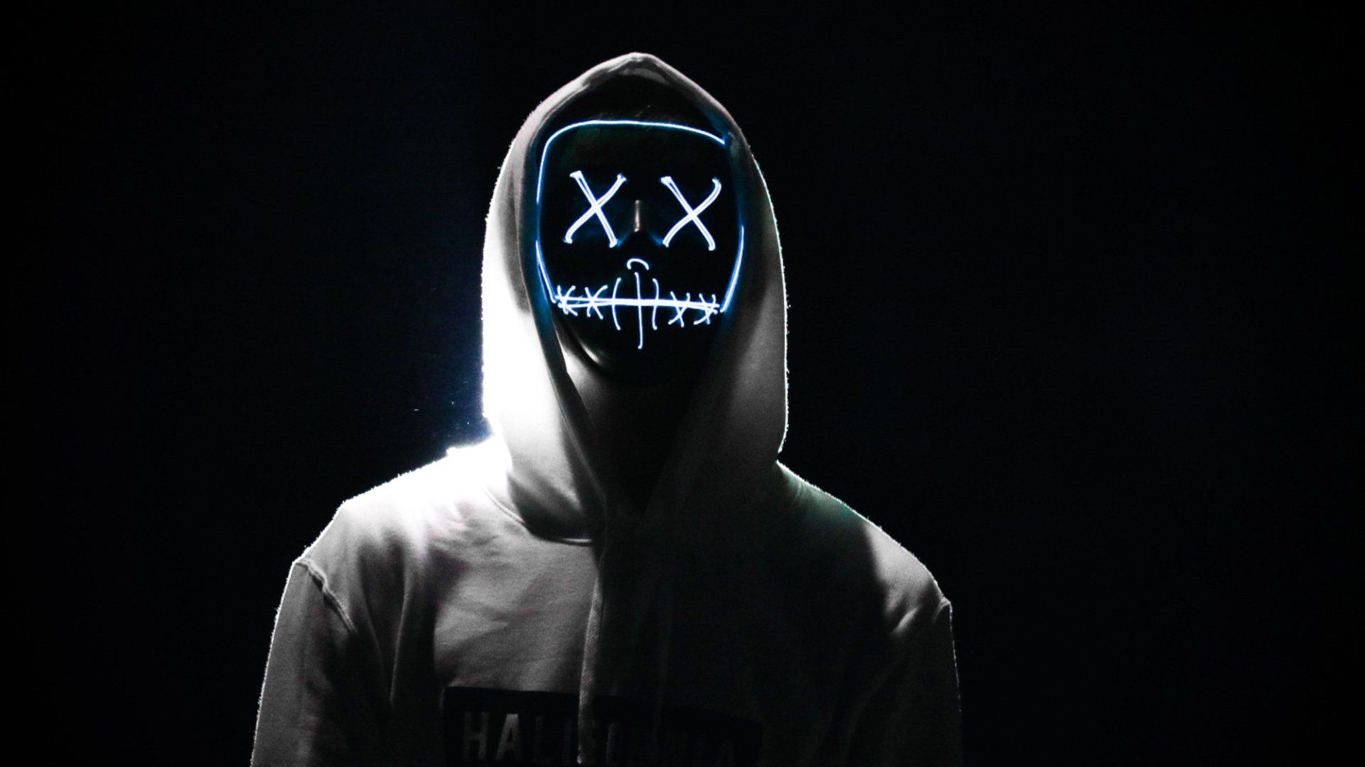 1920x1080 Neon Phantom: HD Masked Portraitx1125