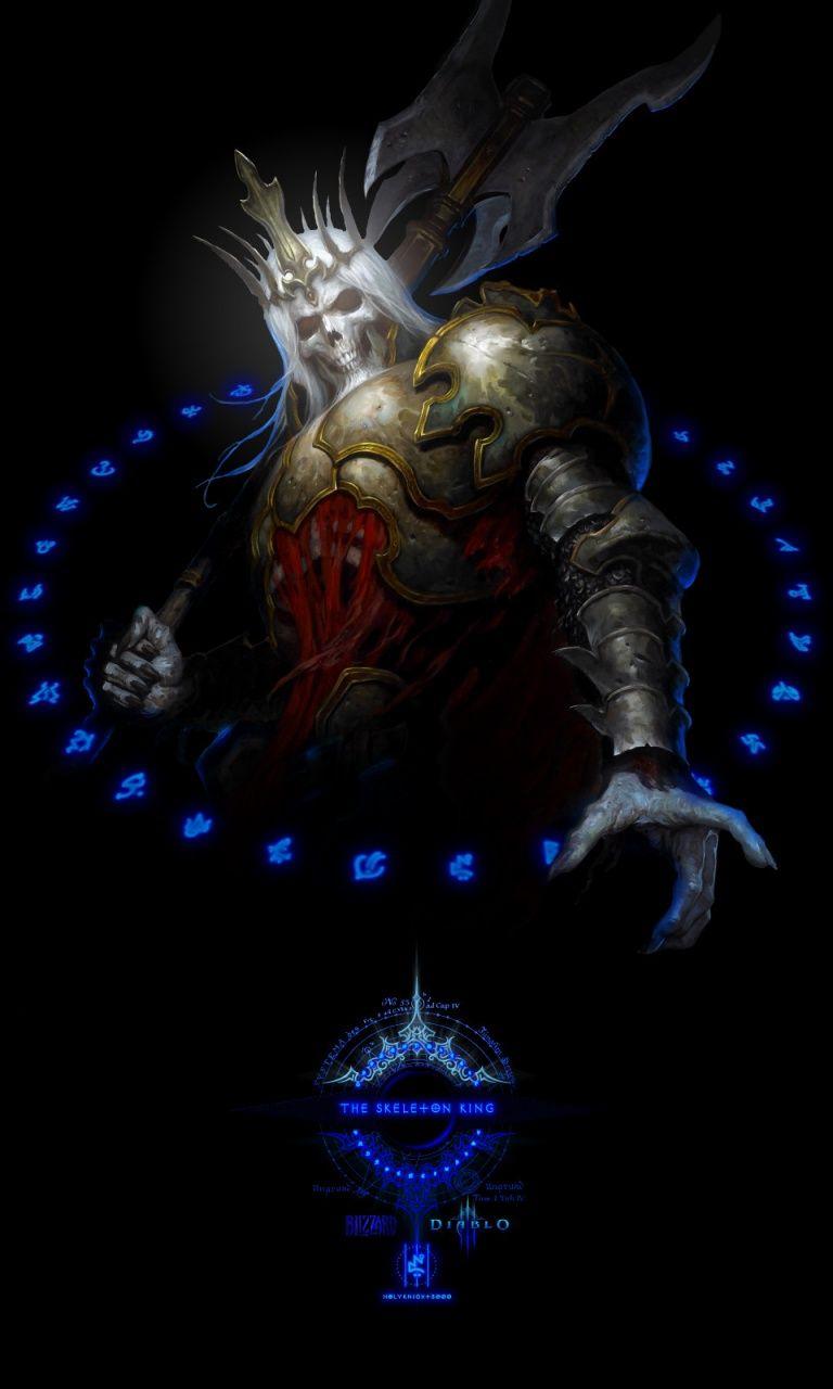 768x1280 Diablo III -Skeleton King, game, games Nexus 4 wallpaper