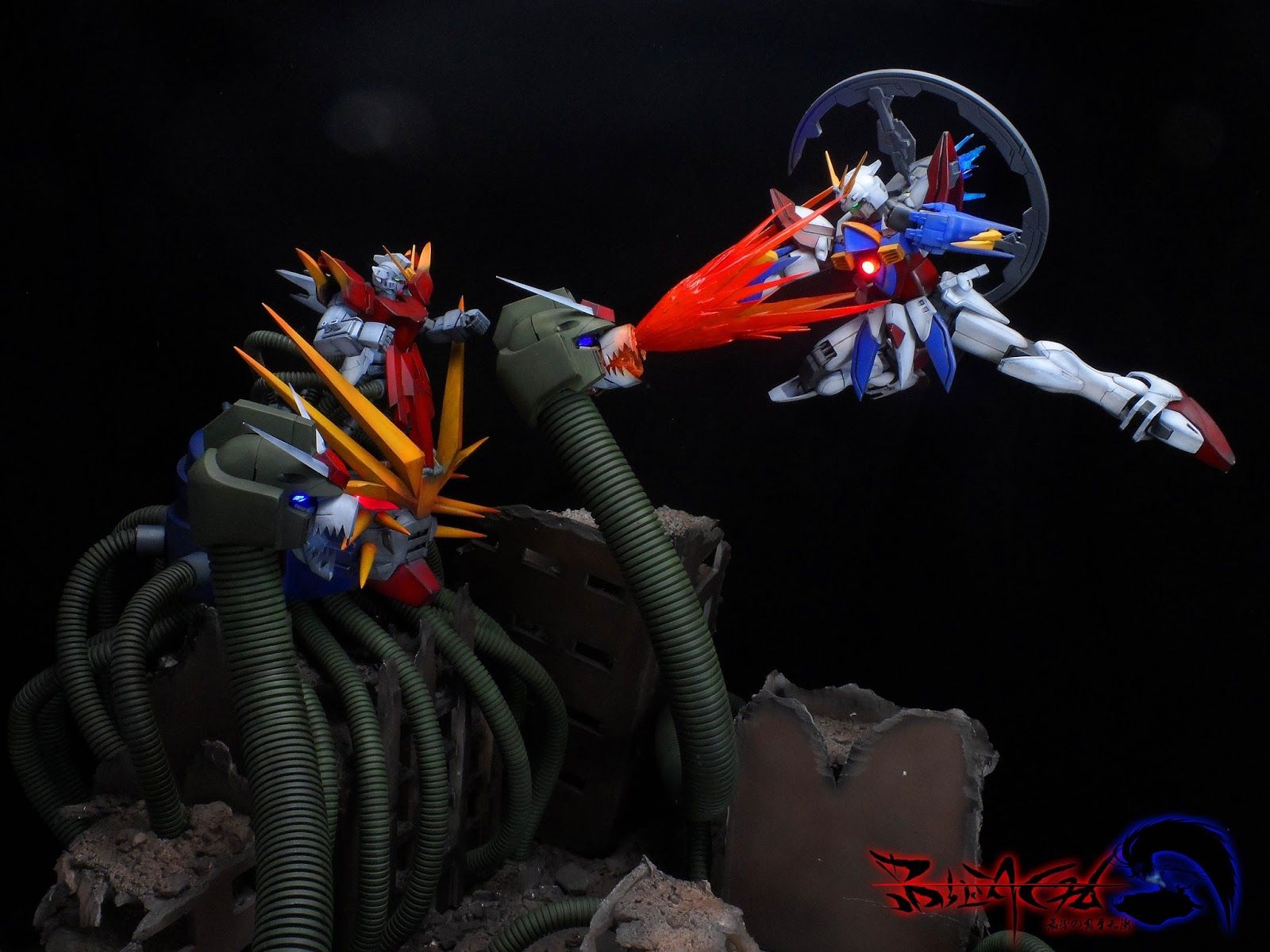 1600x1200 GUNDAM GUY: God Gundam vs. Devil Gundam Diorama 2015 (China) Entry Build