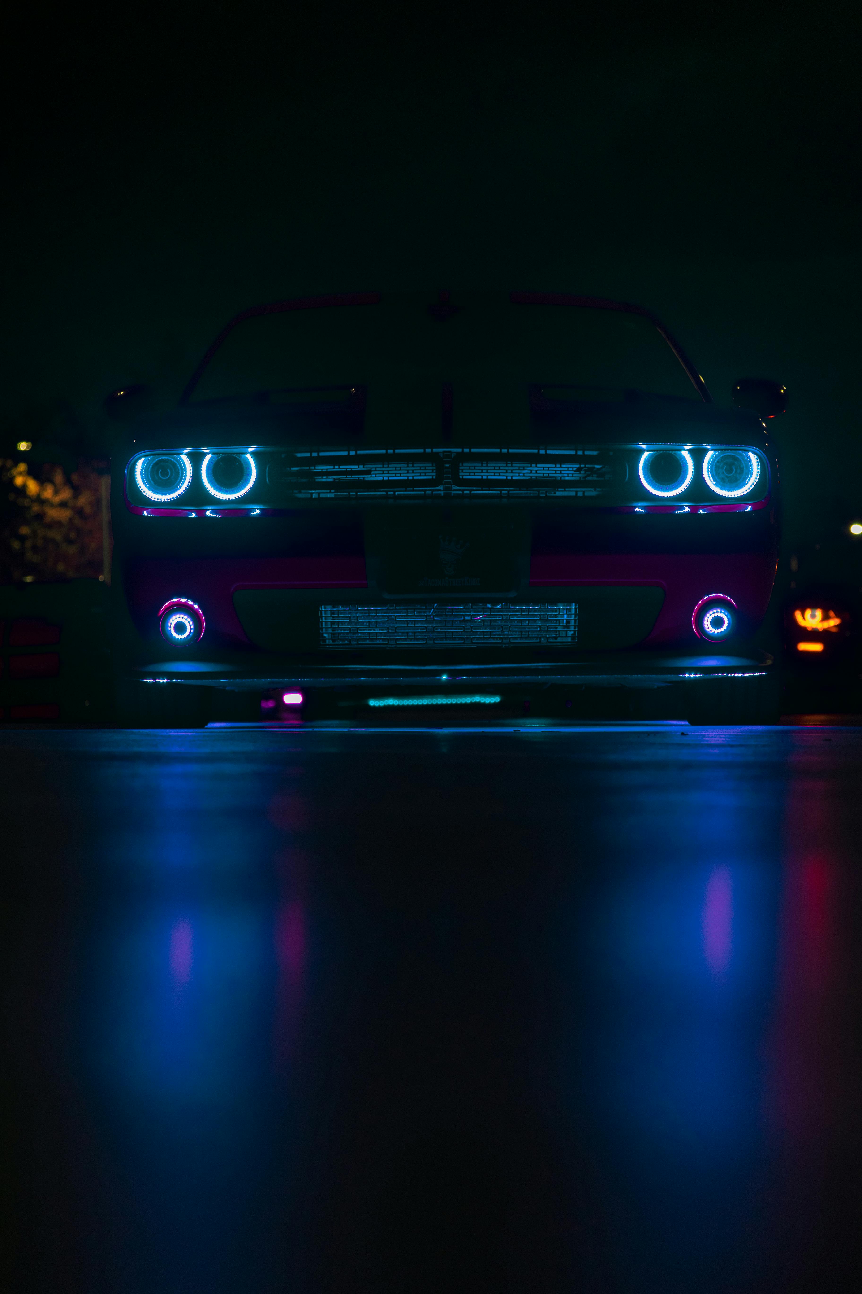 3648x5472 Dodge Challenger Headlight Wallpaper