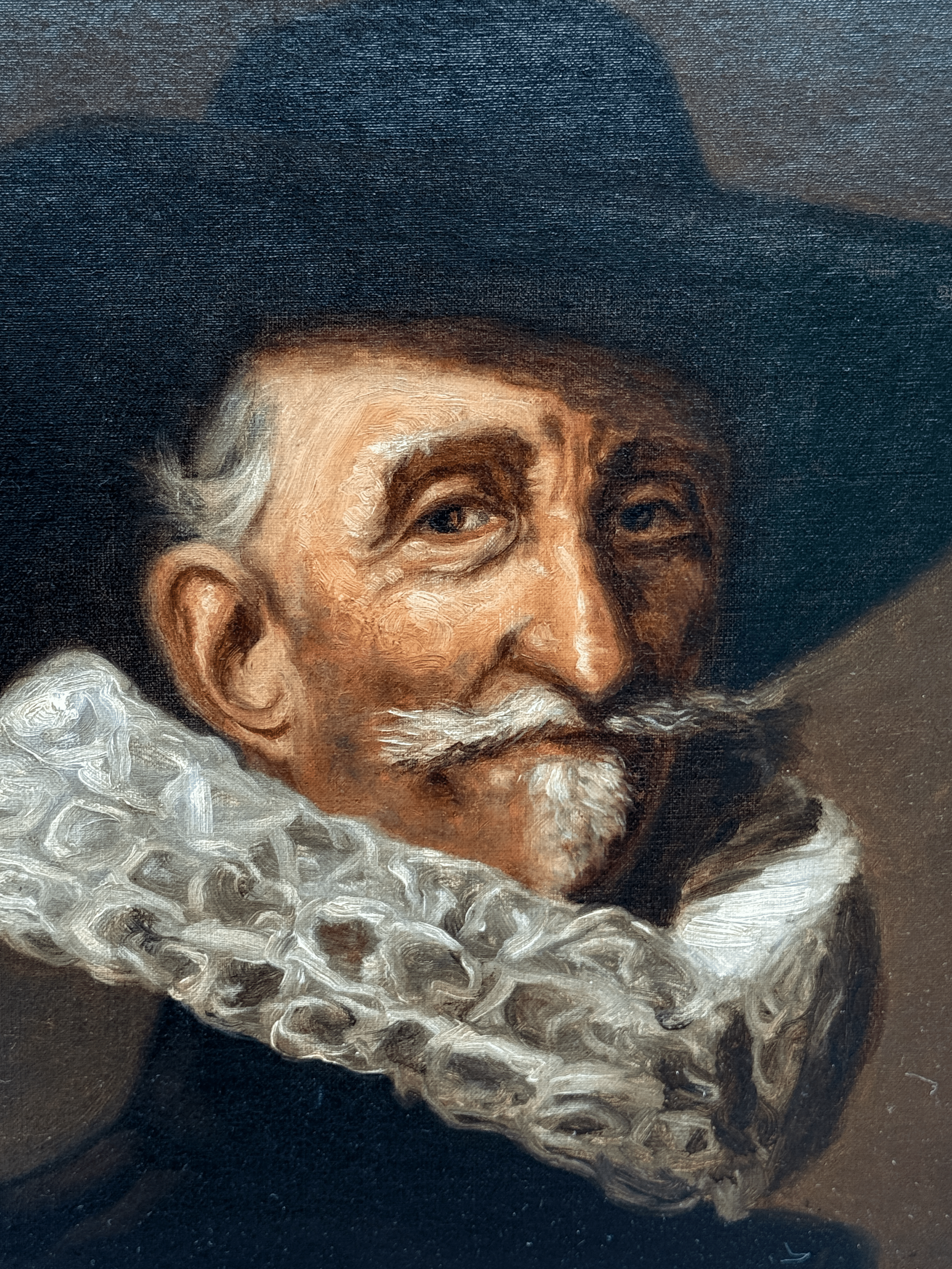 3024x4032 Antique Oil Painting After Frans Hals Portrait of Gentleman, Signed A. Hiller