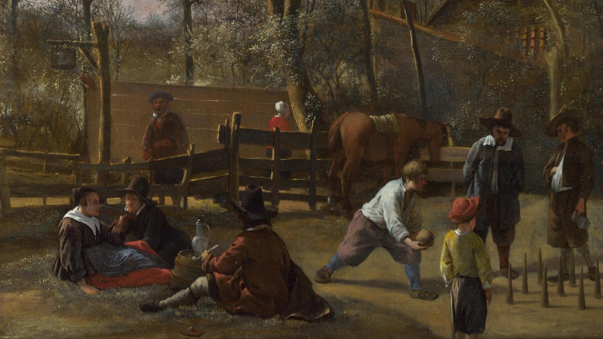 1920x1080 Jan Steen. Skittle Players outside an Inn. NG2560. National Gallery, London