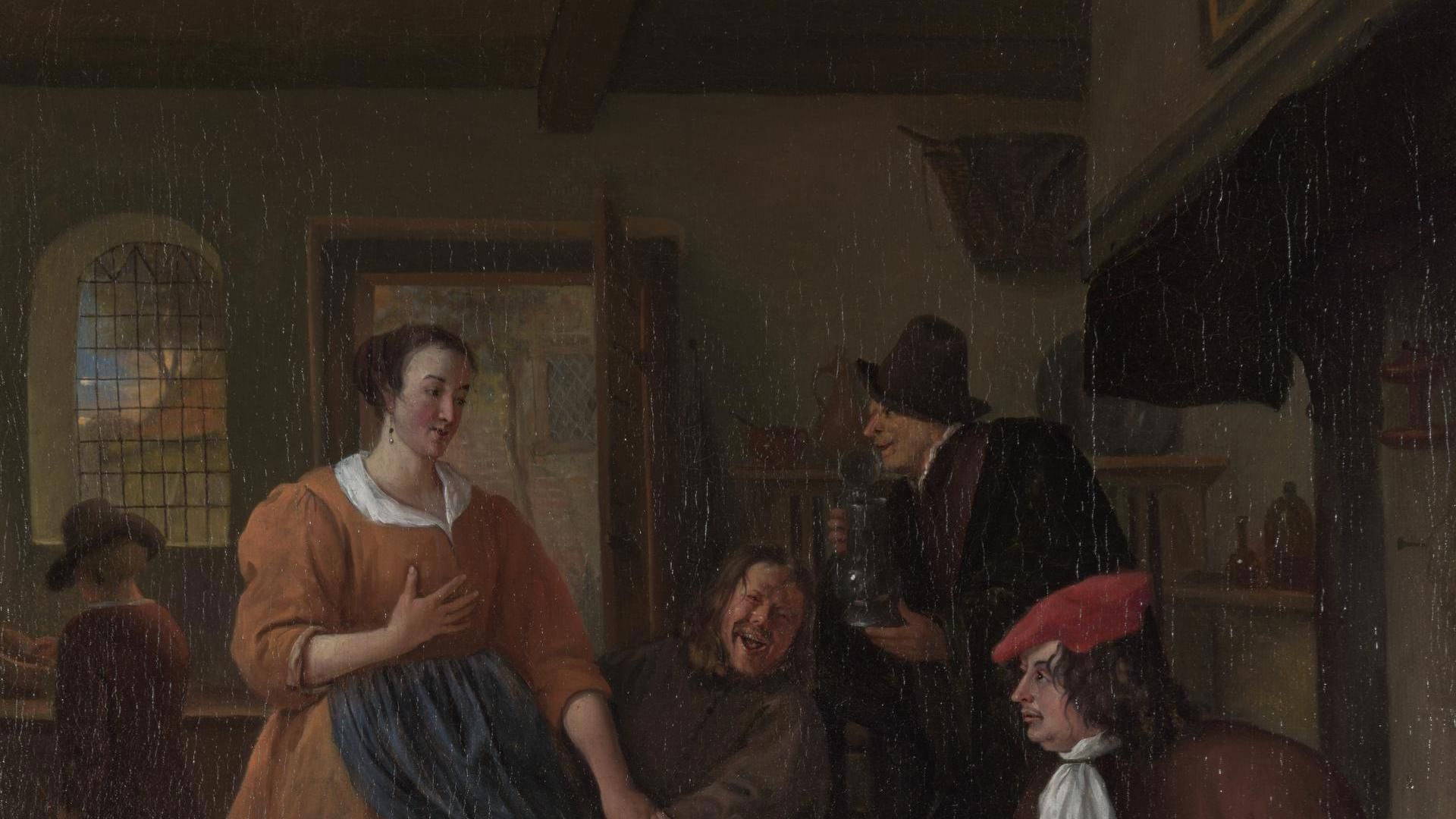 1920x1080 Jan Steen. The Interior of an Inn ('The Broken Eggs'). NG5637. National Gallery, London