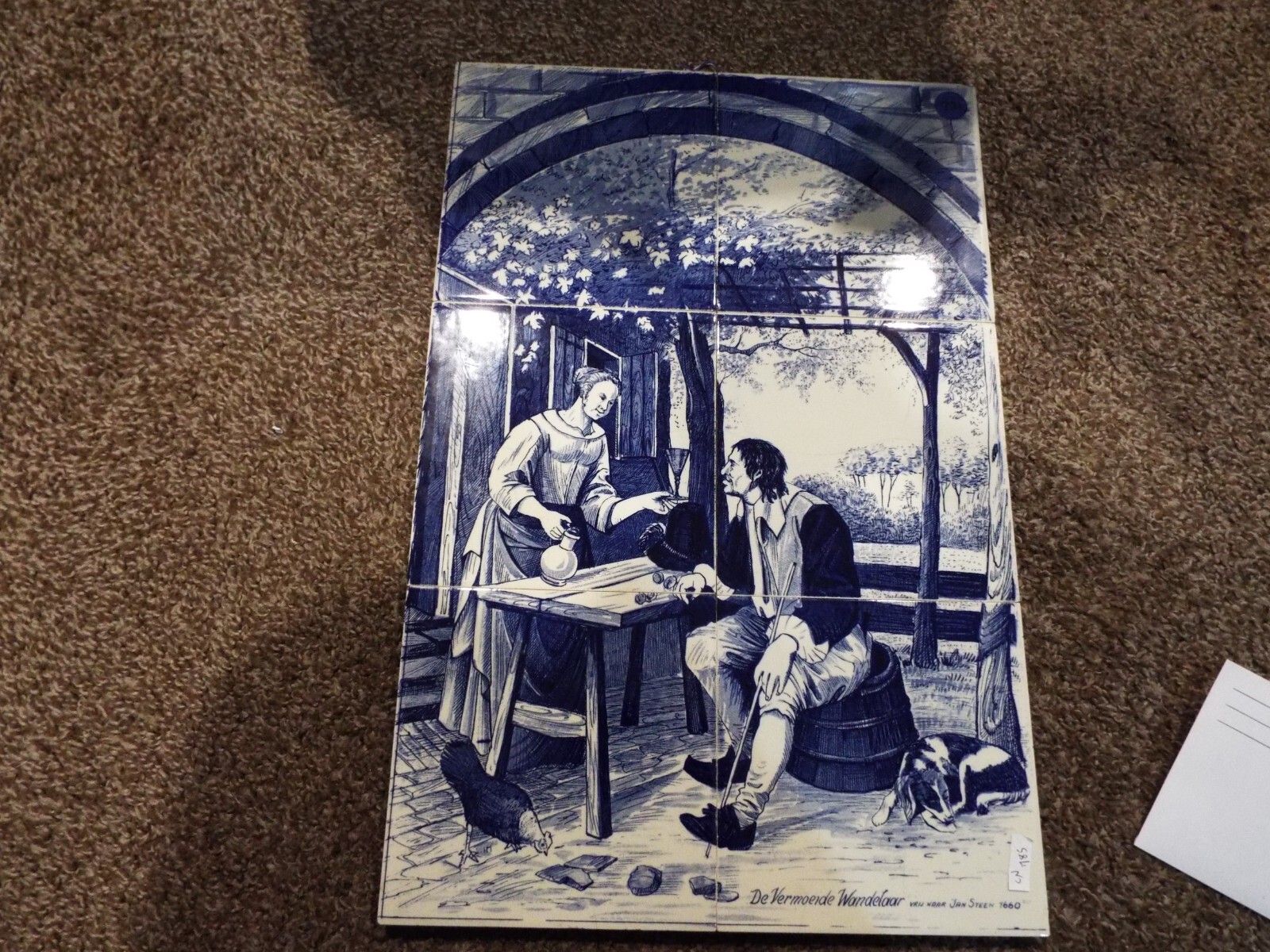 1600x1200 Delft Blue Delft Hand Painted Porcelain Panel the Tired Walker