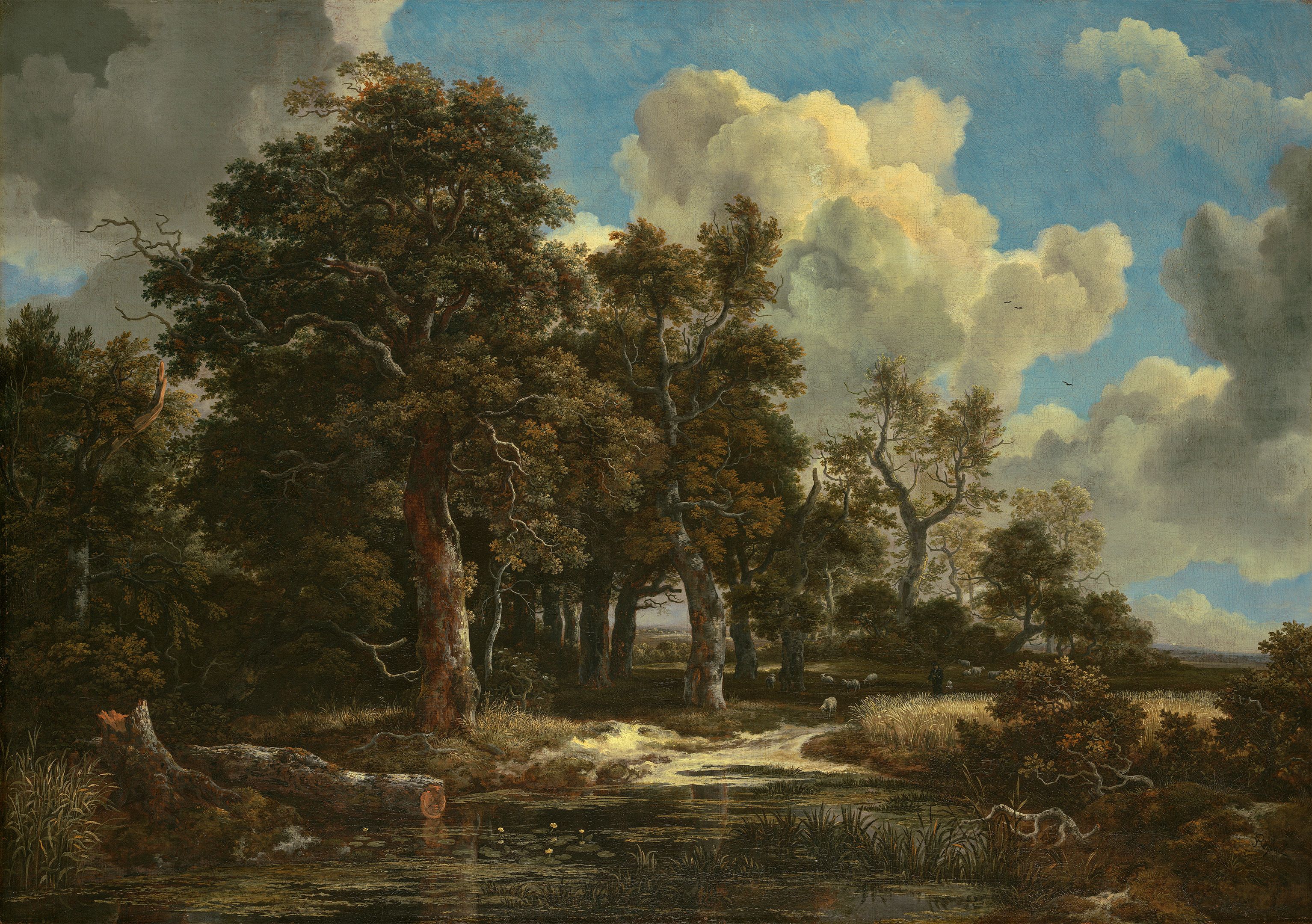3067x2160 Artistic Oil Landscape HD Wallpaper: Timeless Nature's Canvas by Jacob van Ruisdaelx2160