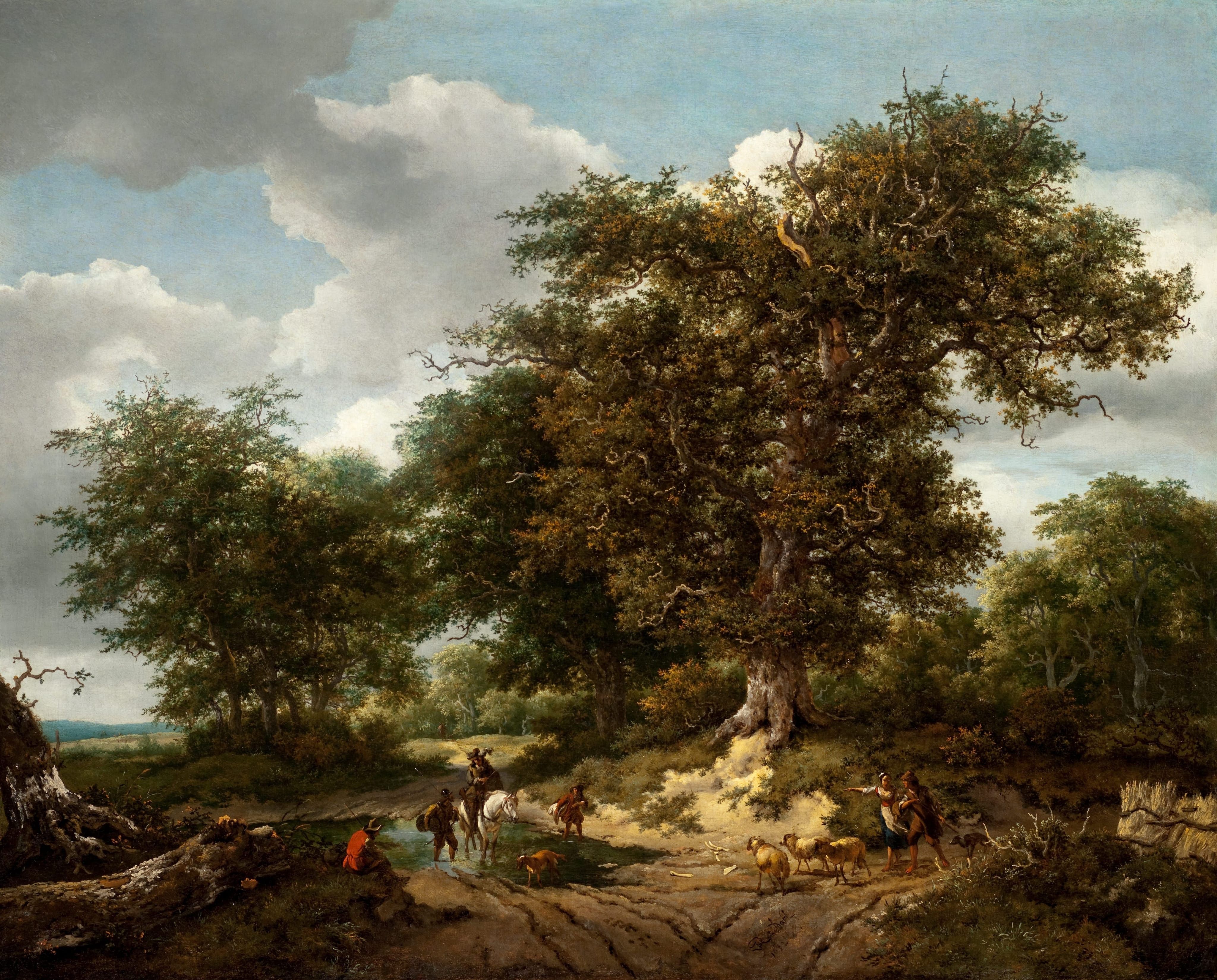 4096x3300 Jacob van Ruisdael, The Great Oak, 1652