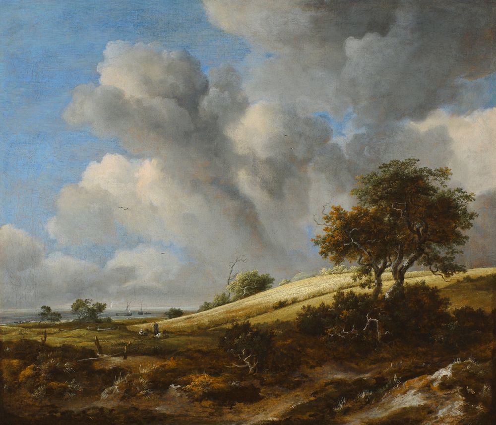 1000x857 A Cornfield with the Zuiderzee in the ba Isaacksz van Ruisdael as art print or hand painted oil