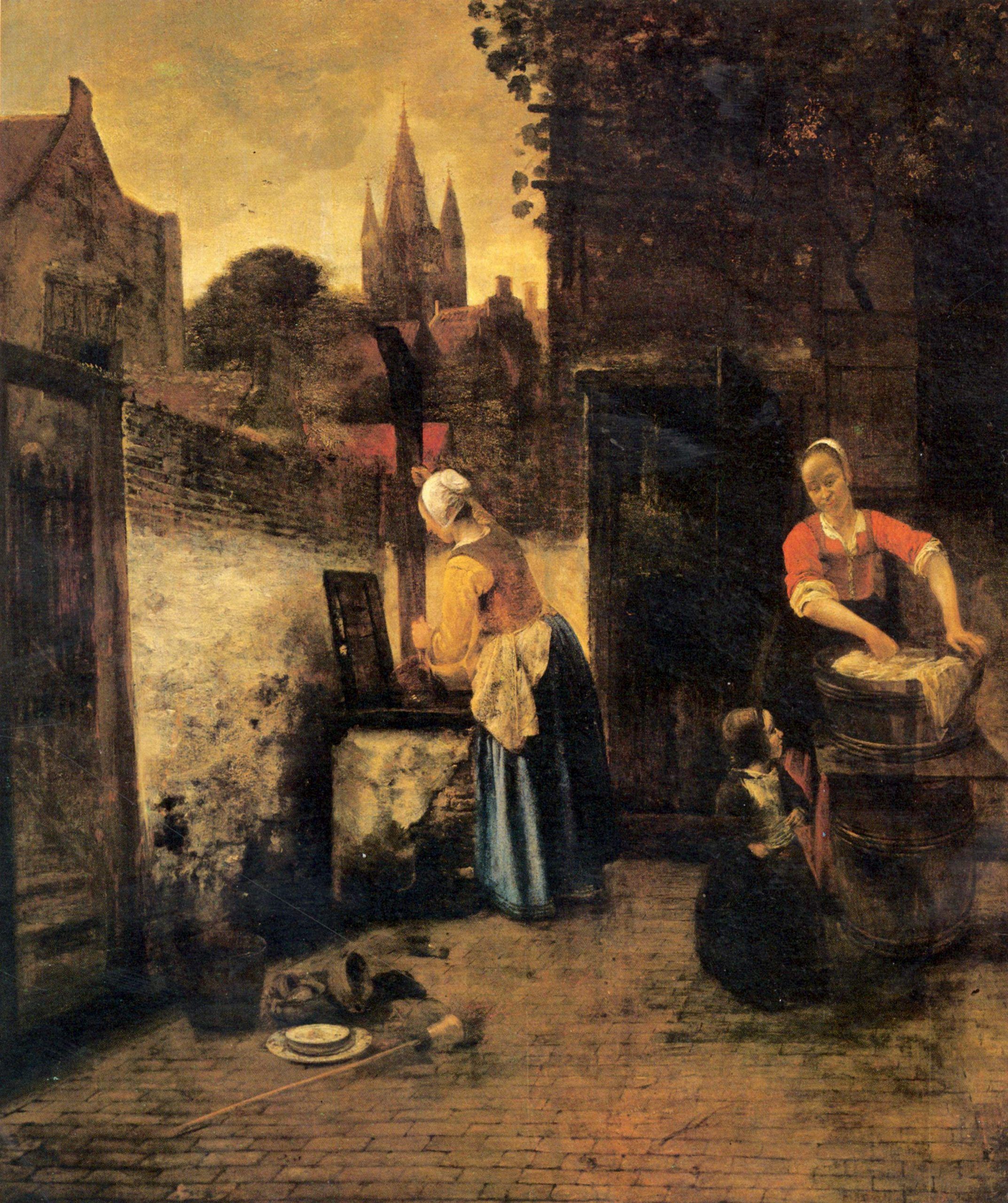 2145x2560 Woman weighing gold coins (c.1664) by Pieter de Hooch