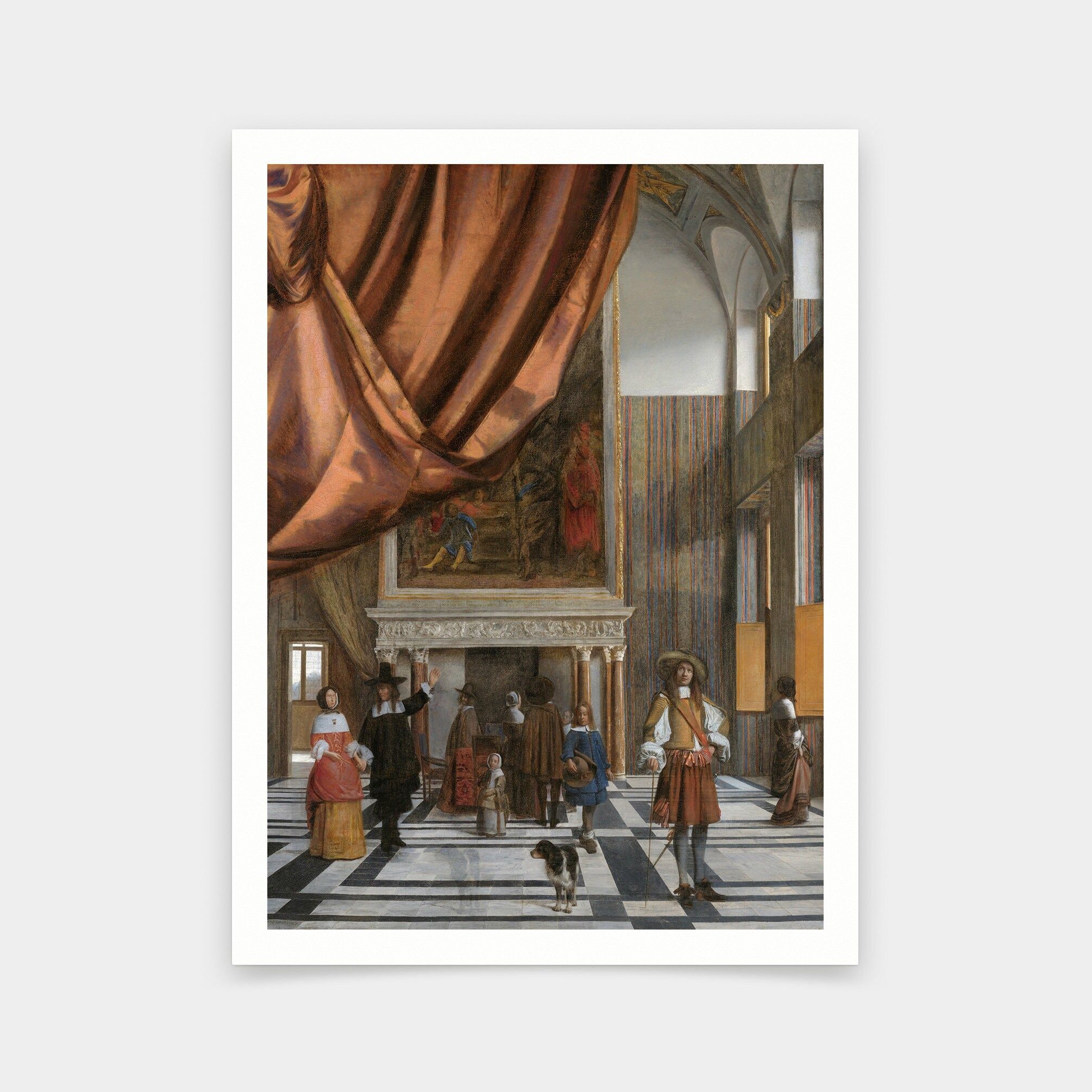 2010x2010 Pieter De Hooch, the Council Chamber in Amsterdam Town Hall, art Prints, vintage Art, canvas Wall Art, famous Art Prints, v6645