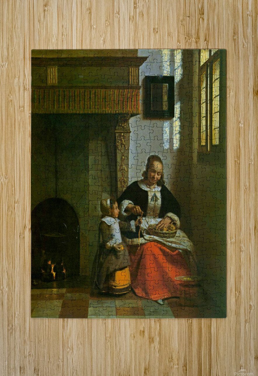 884x1286 Woman peeling apples by Pieter de Hooch Wall Art