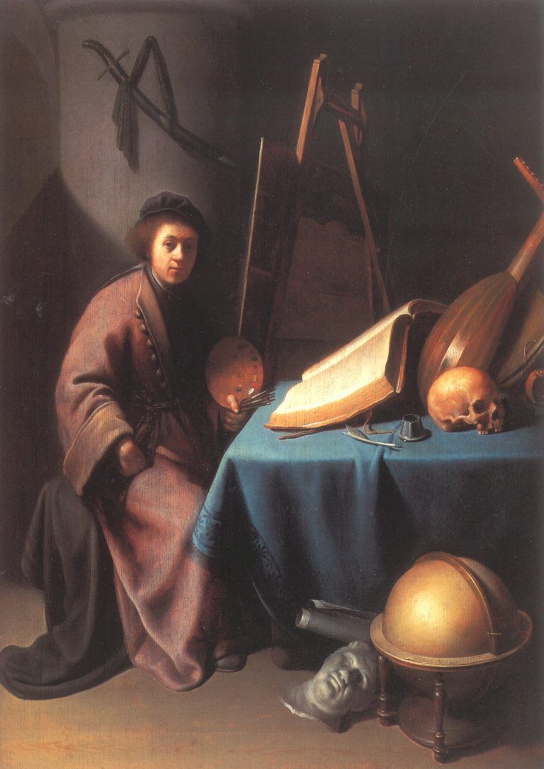768x1085 Self Portrait (?) At An Easel Leiden Collection