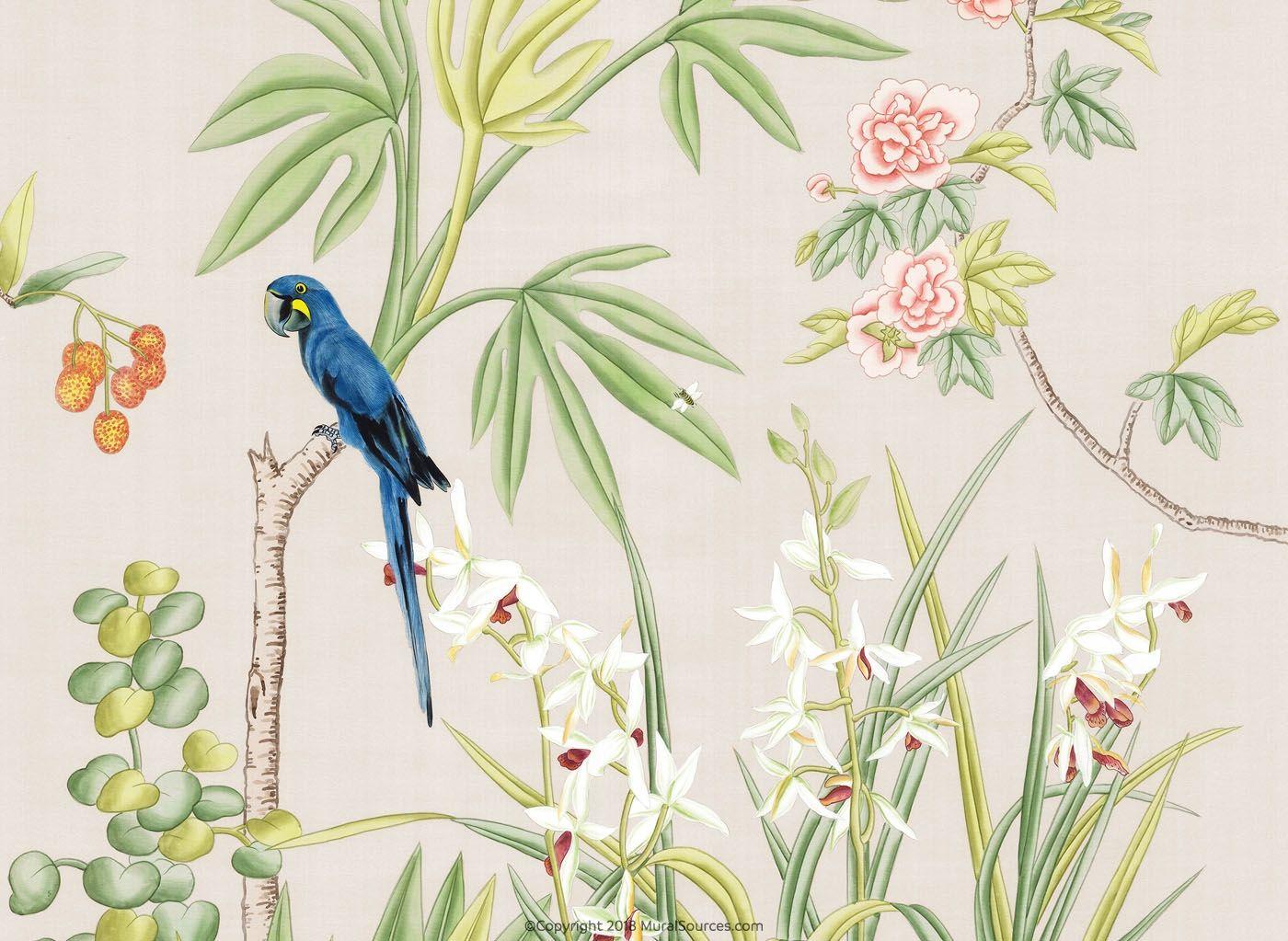 1400x1023 Enchanted Garden. Chinoiserie Mural Wallpaper