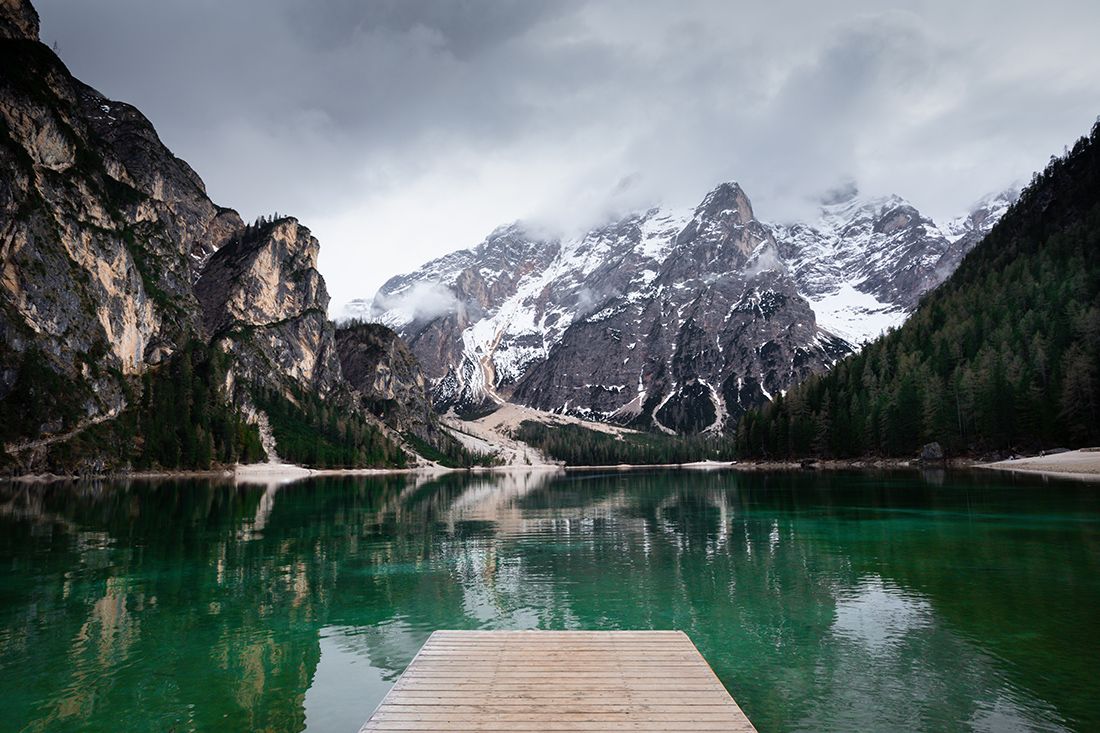 1100x733 Lago di Braies Canvas Print. Mountain Lake Wall Art for Your Home