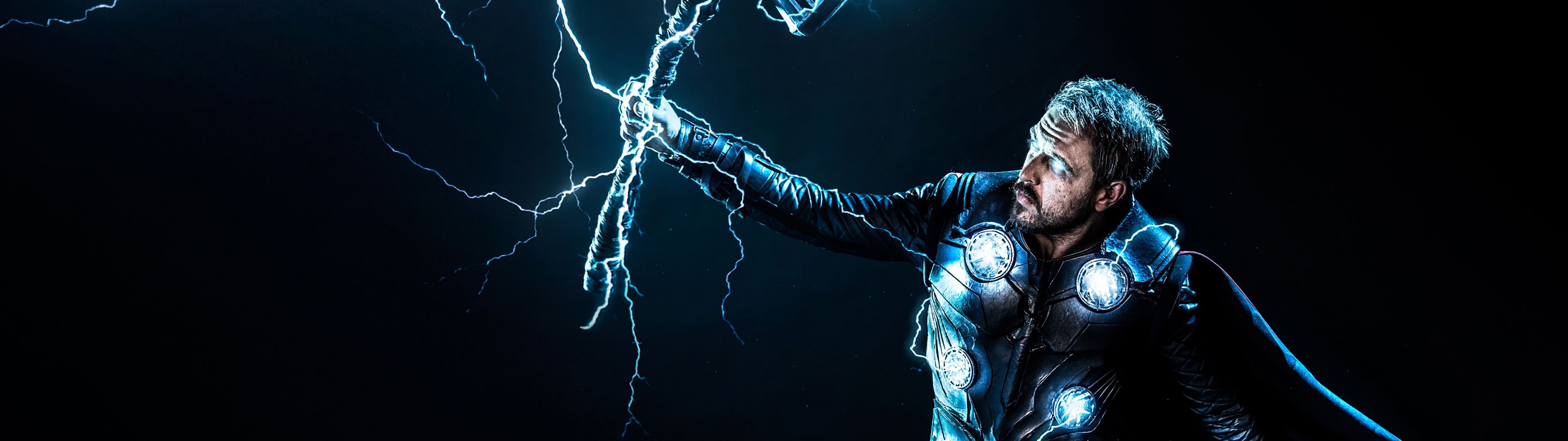 3840x1080 Thor Wallpaper 4K, Stormbreaker, God of Thunder