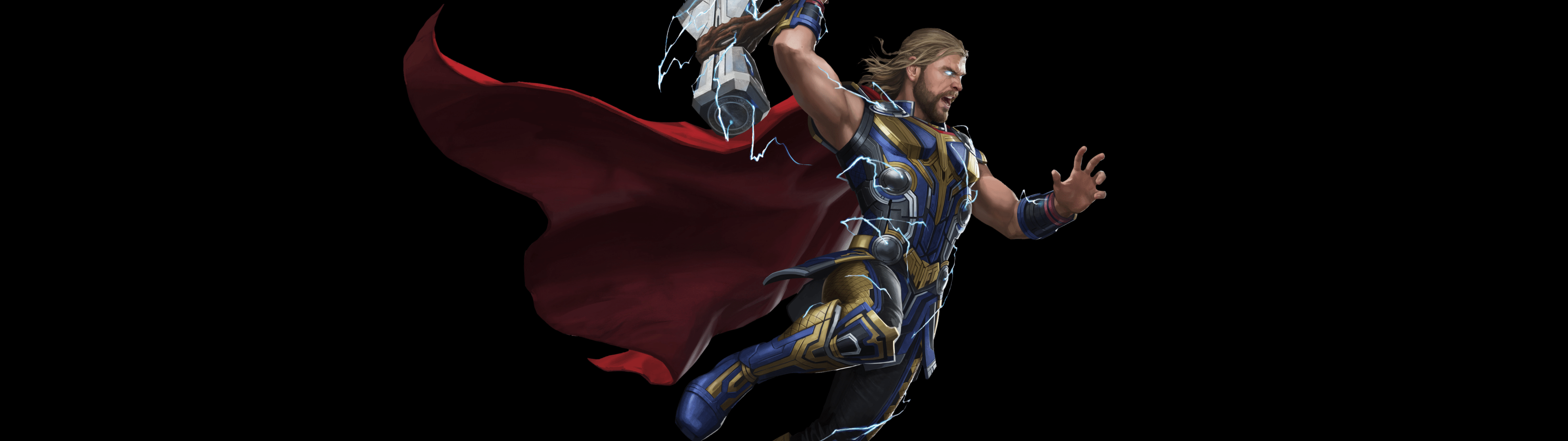 3840x1080 Thor: Love and Thunder Wallpaper 4K, God of Thunder