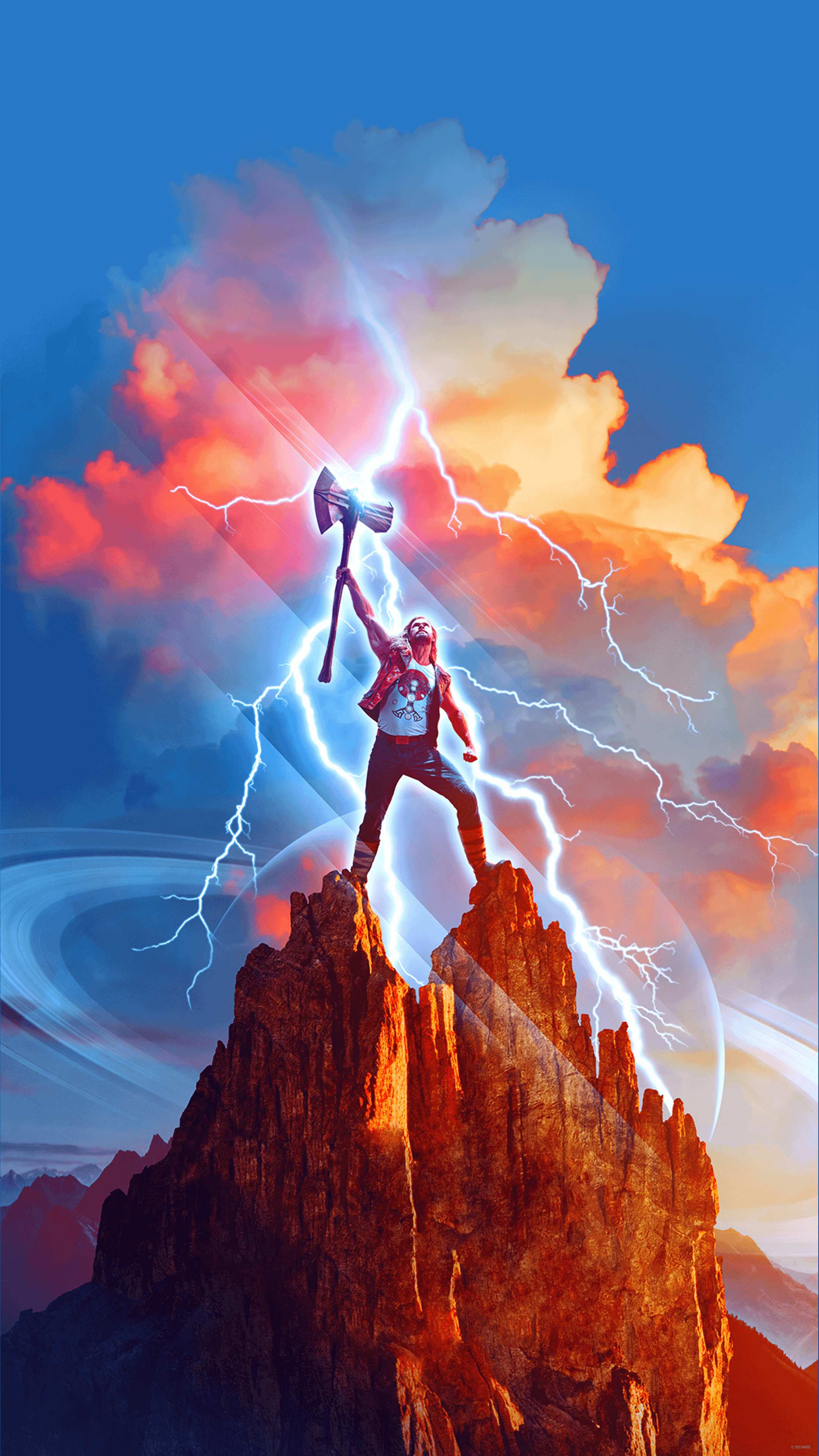 2160x3840 I made a textless Mobile Wallpaper from the new poster for Thor: Love and Thunder