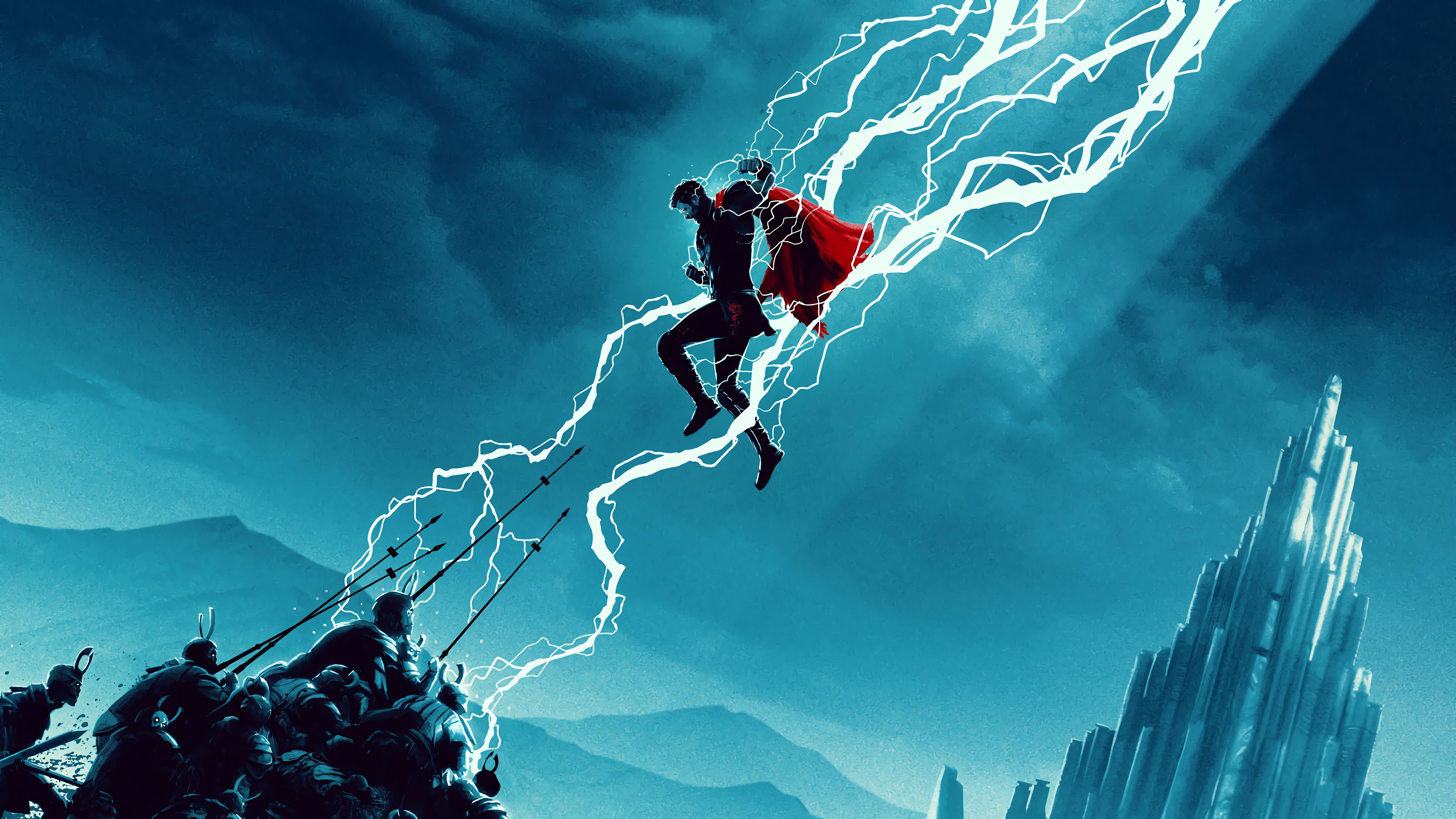 3840x2160 Thor Lightning 4K Wallpaper HD