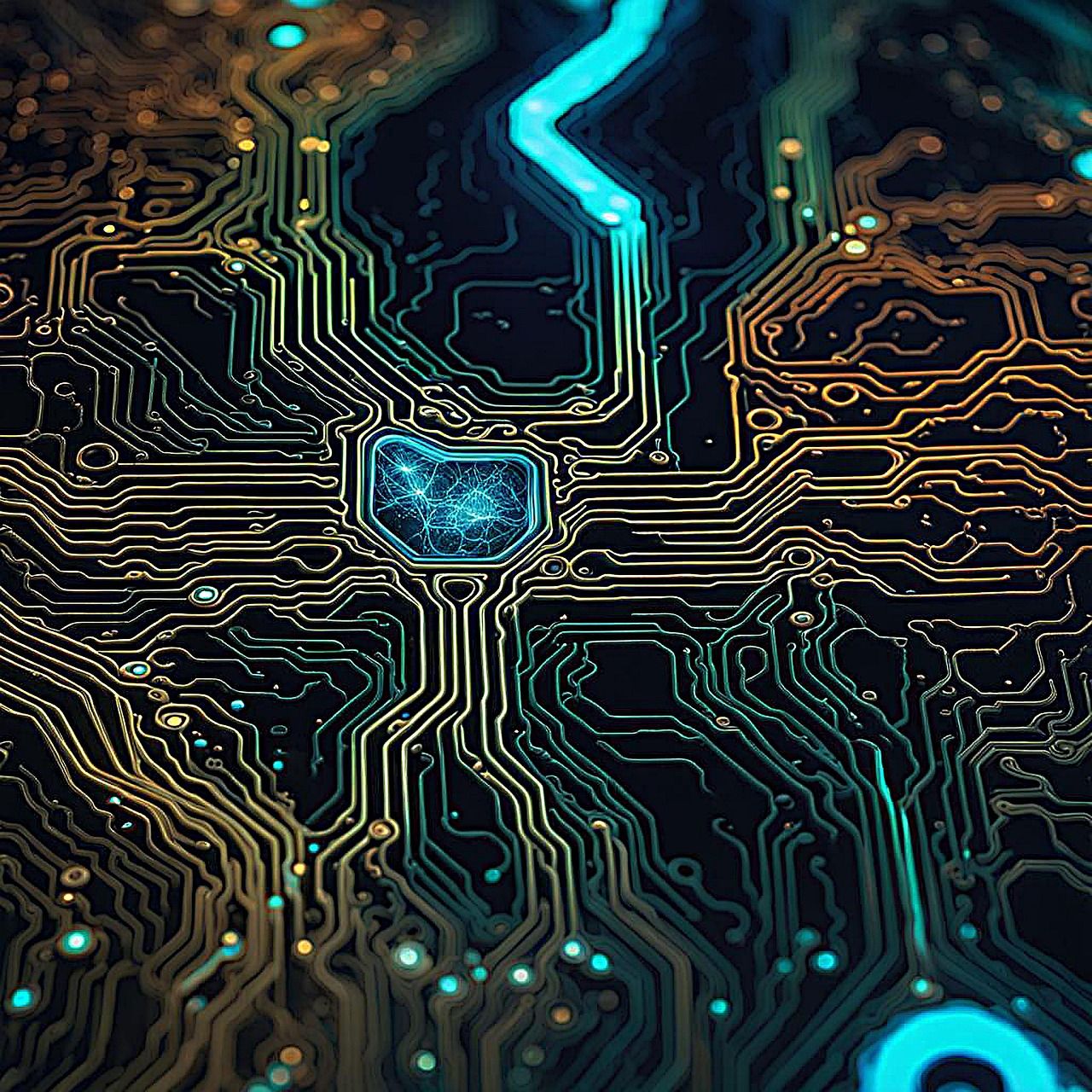 1280x1280 Download Bioluminescent Circuitry Bioengineering. Royalty Free Stock Illustration Image