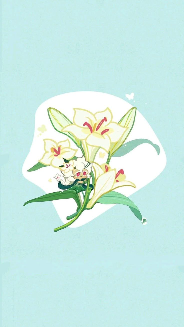 736x1308 White Lily Cookie Wallpaper