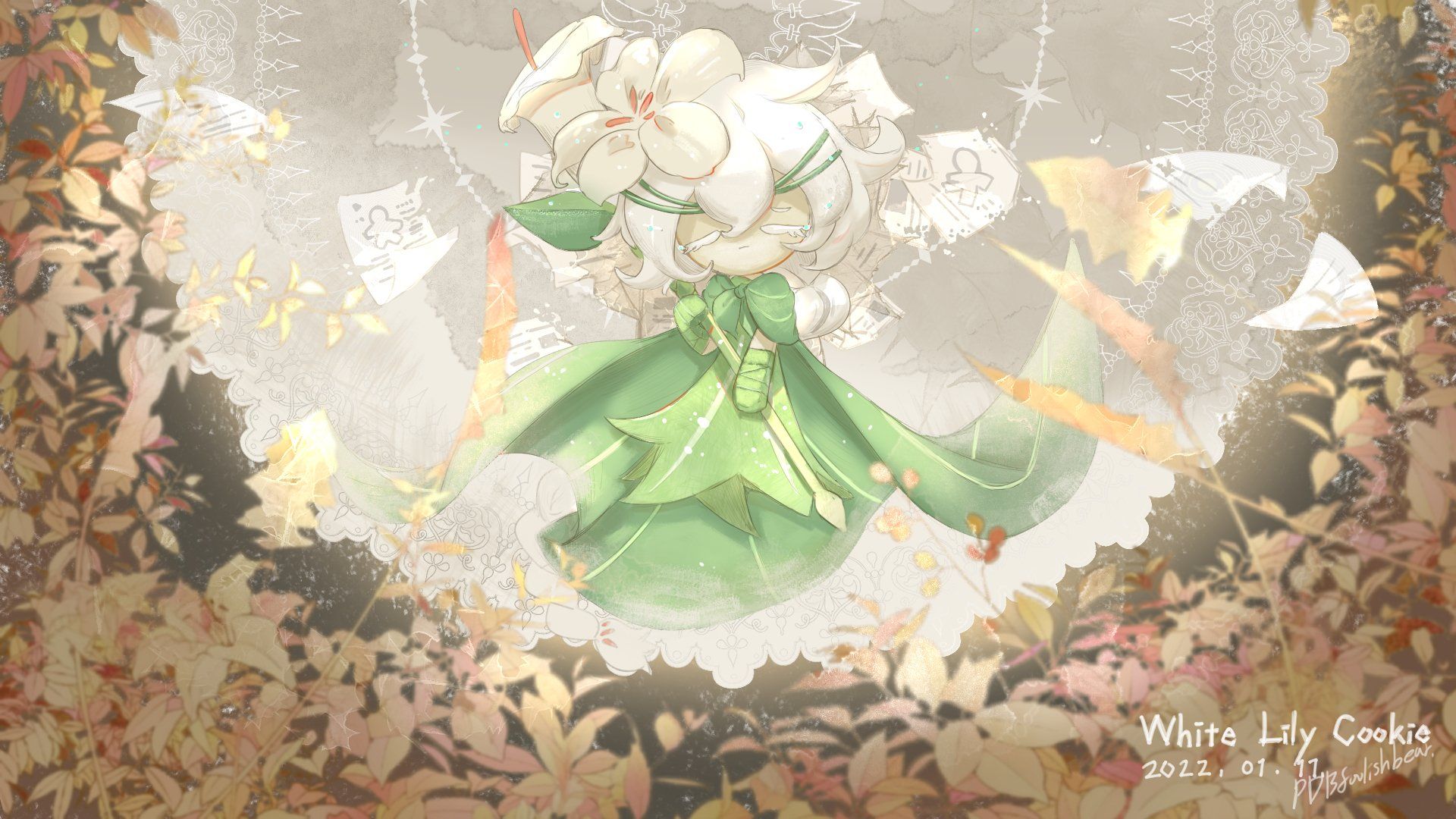 1920x1080 White Lily Cookie Run: Kingdom by PDB Anime Image Board
