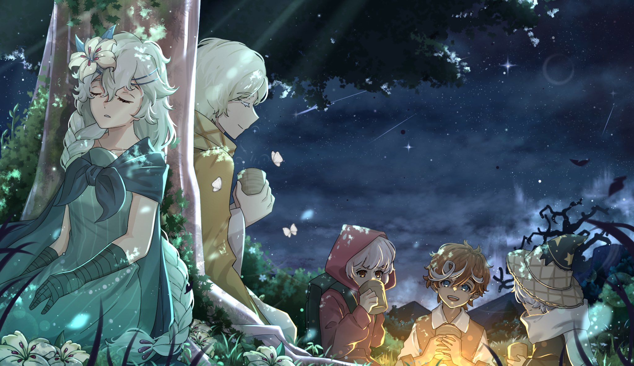2048x1184 White Lily Cookie, Wallpaper Anime Image Board