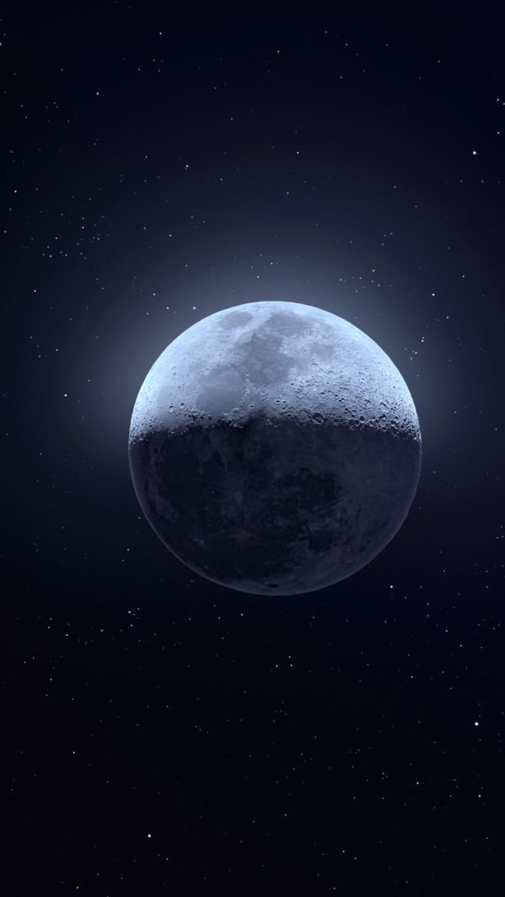 736x1308 The Moon in Space. Dark side of the moon background, Planet with dark background