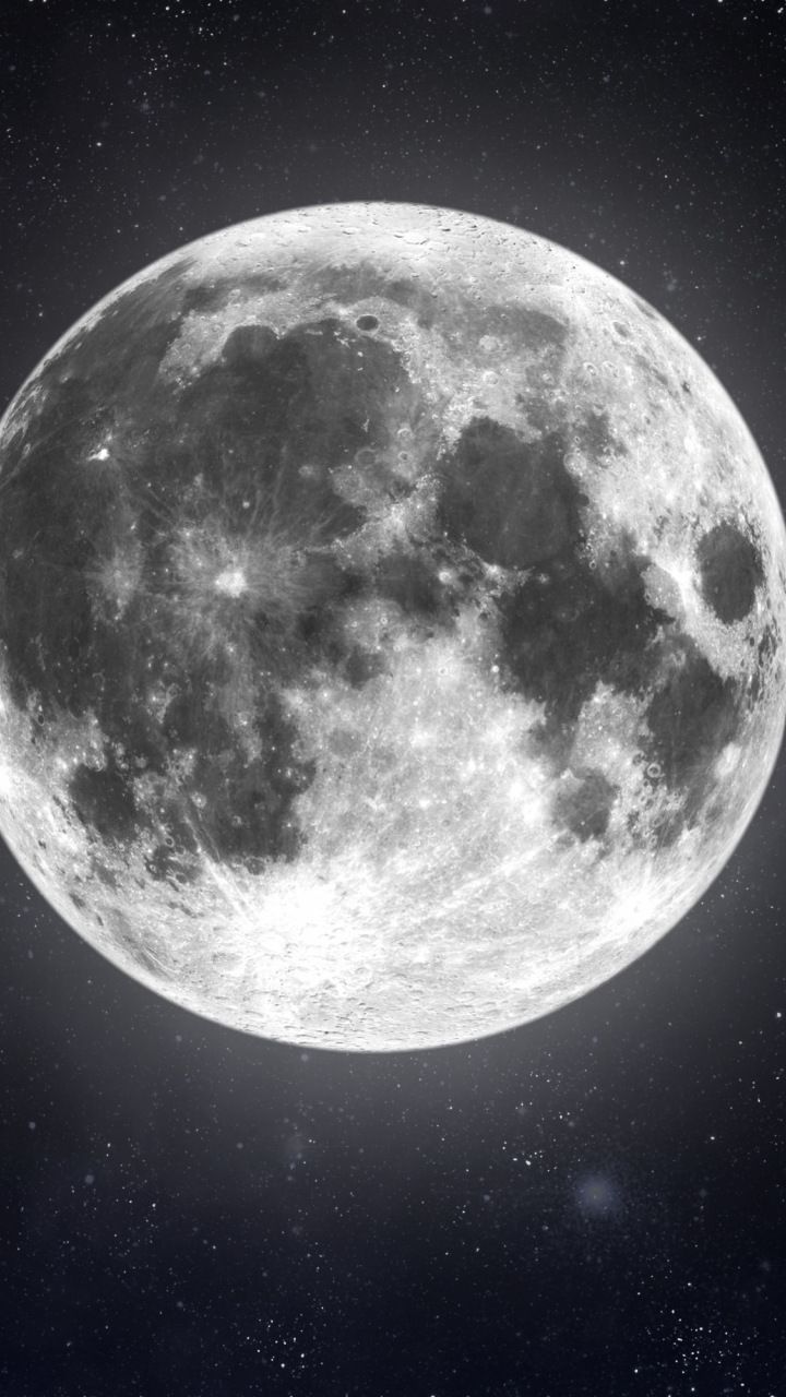 720x1280 Moon in space, dark, telescopic view, 720x1280 wallpaper