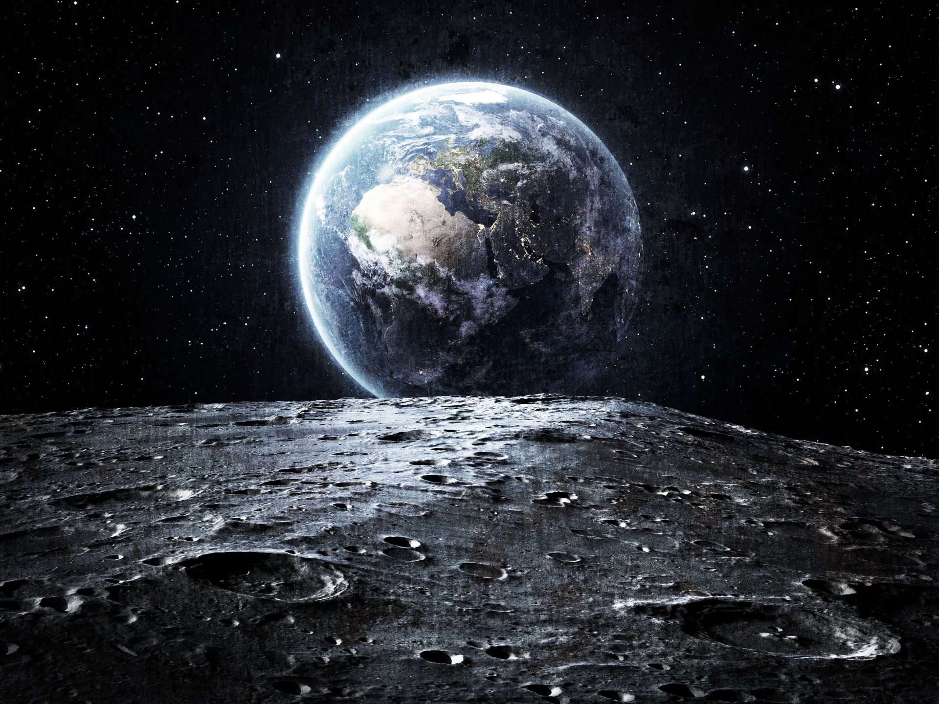 1920x1440 Moon and earth