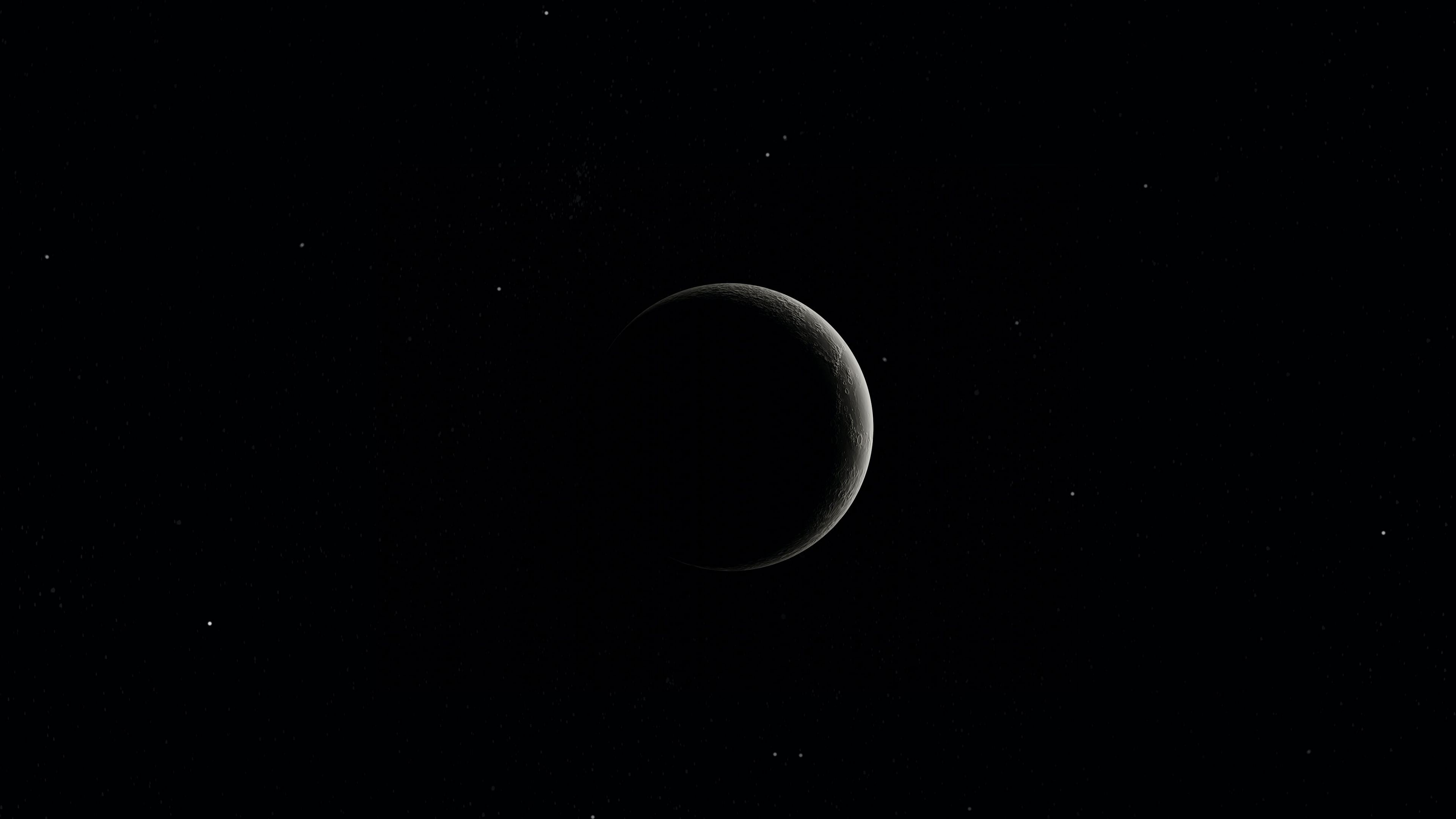 3840x2160 Download wallpaper 3840x2160 moon, space, black, stars 4k uhd 16:9 HD background