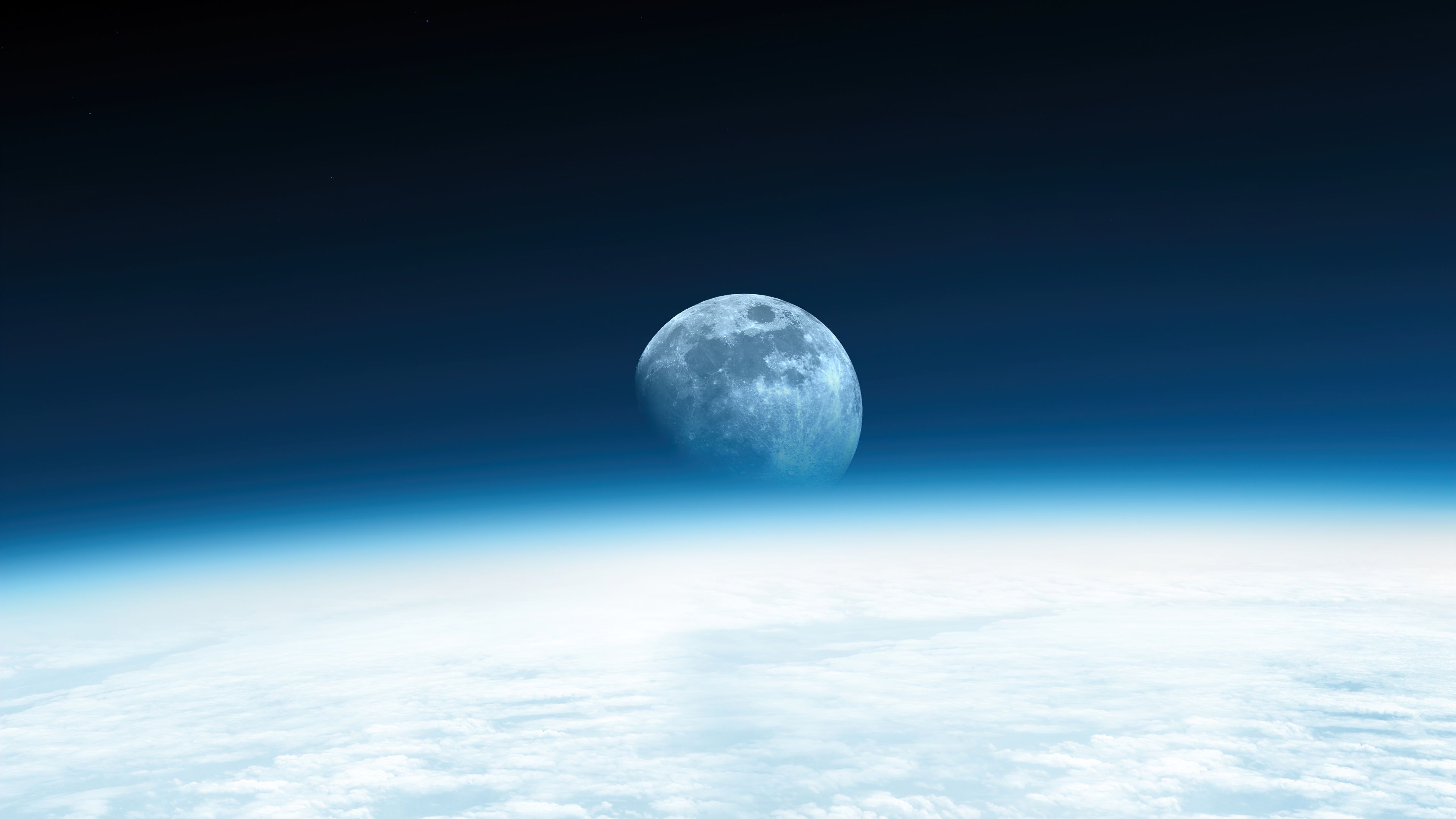 3840x2160 Moon Wallpaper 4K, Horizon, Earth
