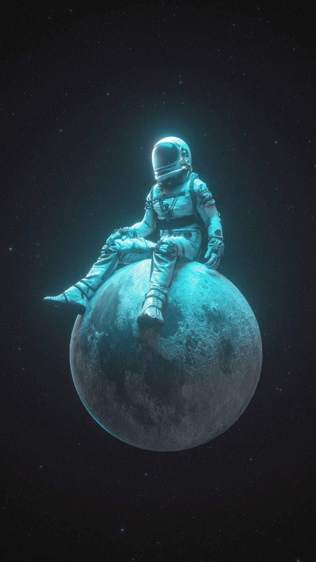 1012x1799 Wallpaper Astronaut on The Moon, Astronaut, Moon, Space, Liquid, Background Free Image