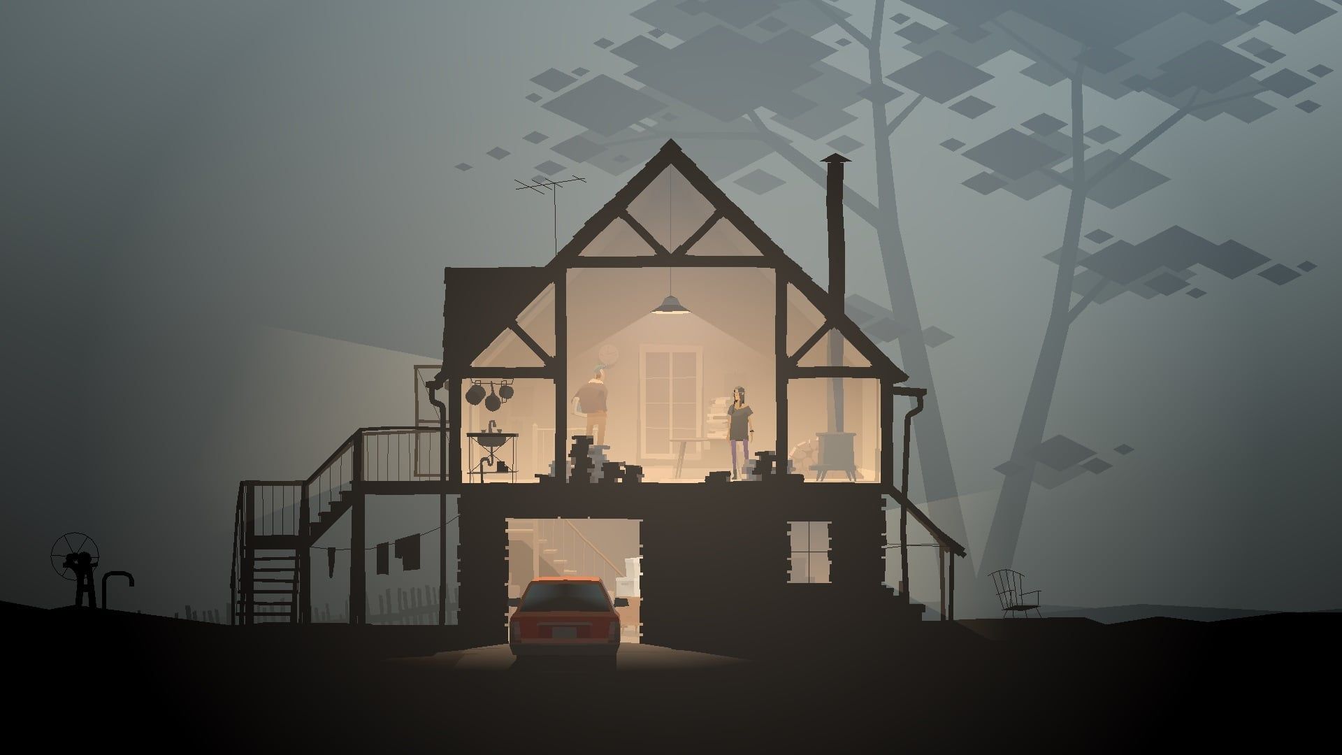 1920x1080 Here's my Kentucky Route Zero themed iPhone background image, feel free to use!