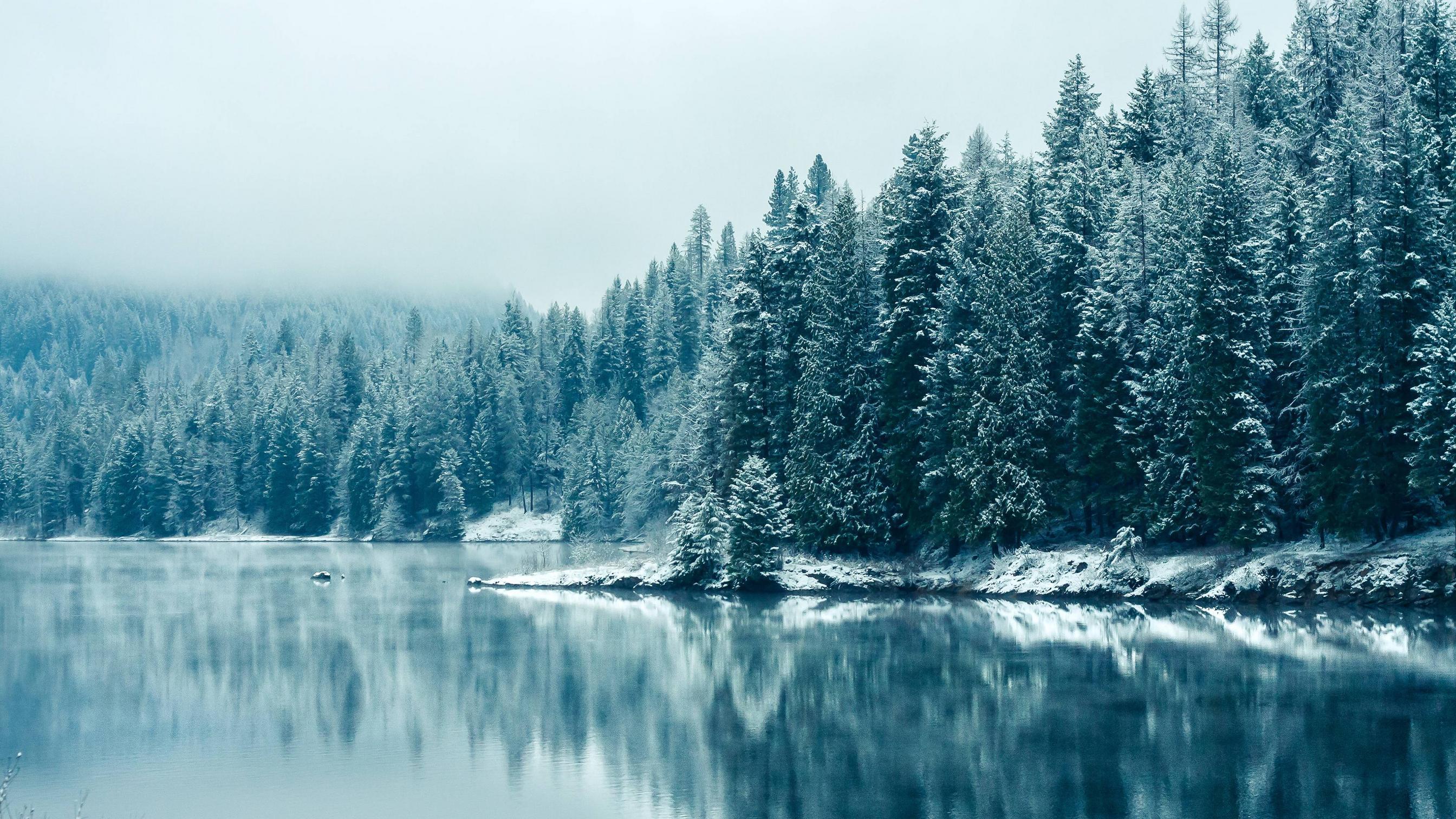 3840x2160 Kootenay River Snowfall 4K Wallpaper