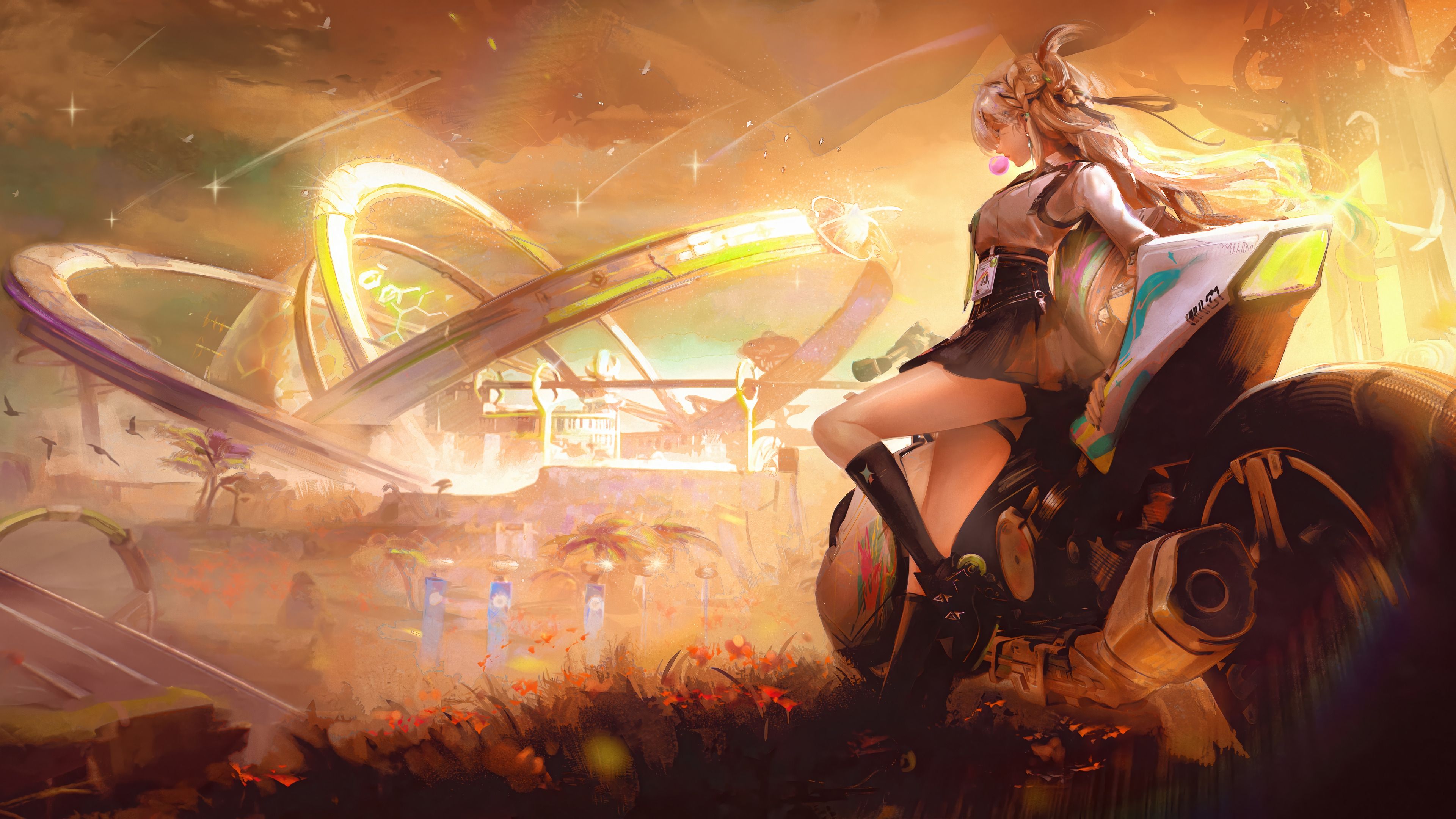 3840x2160 Lynae Motorbike WuWa Art Wallpaper 4K HD PC