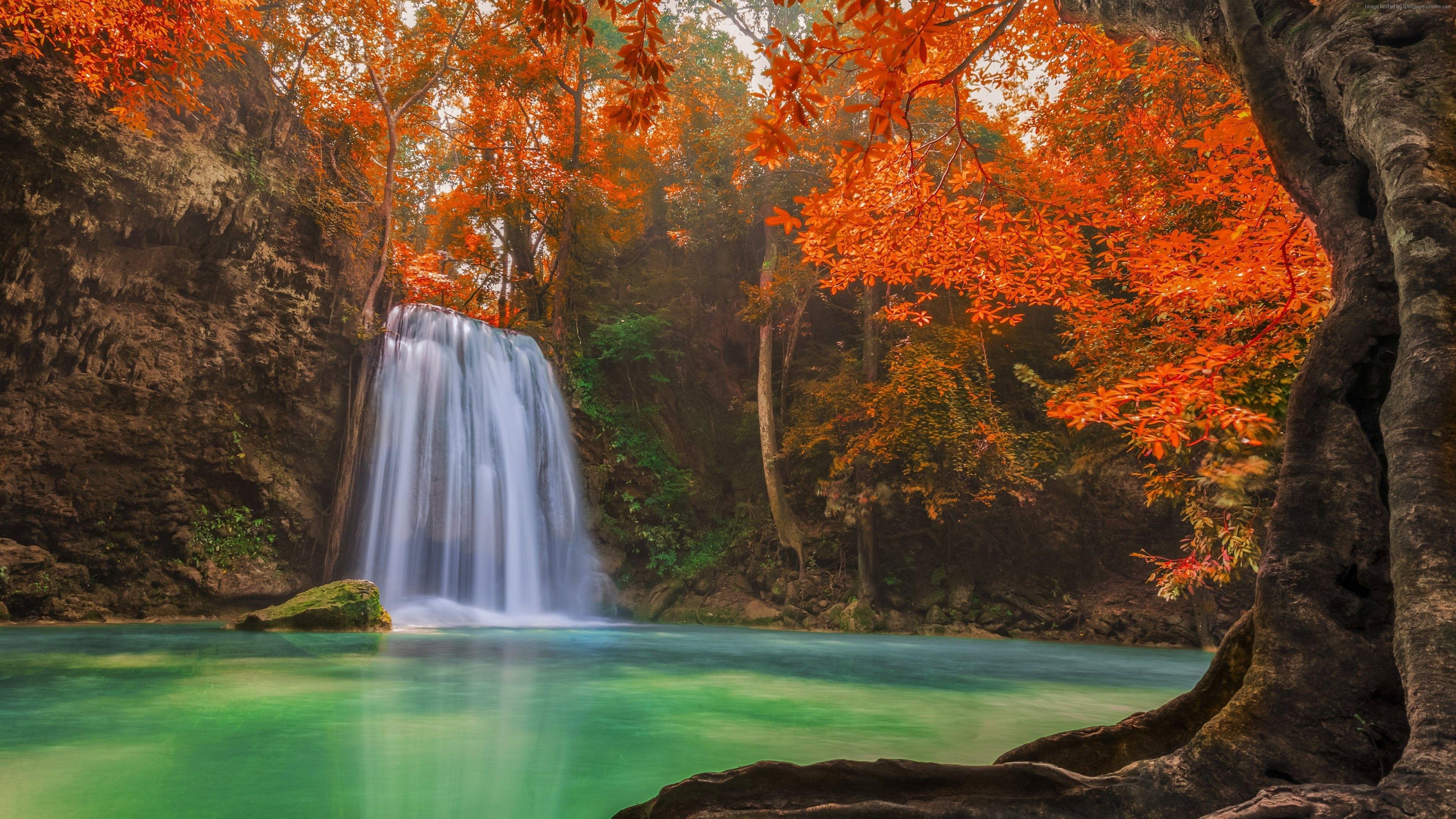 3840x2160 Wallpaper Waterfall, 5k, 4k wallpaper, Thailand, travel, tourism
