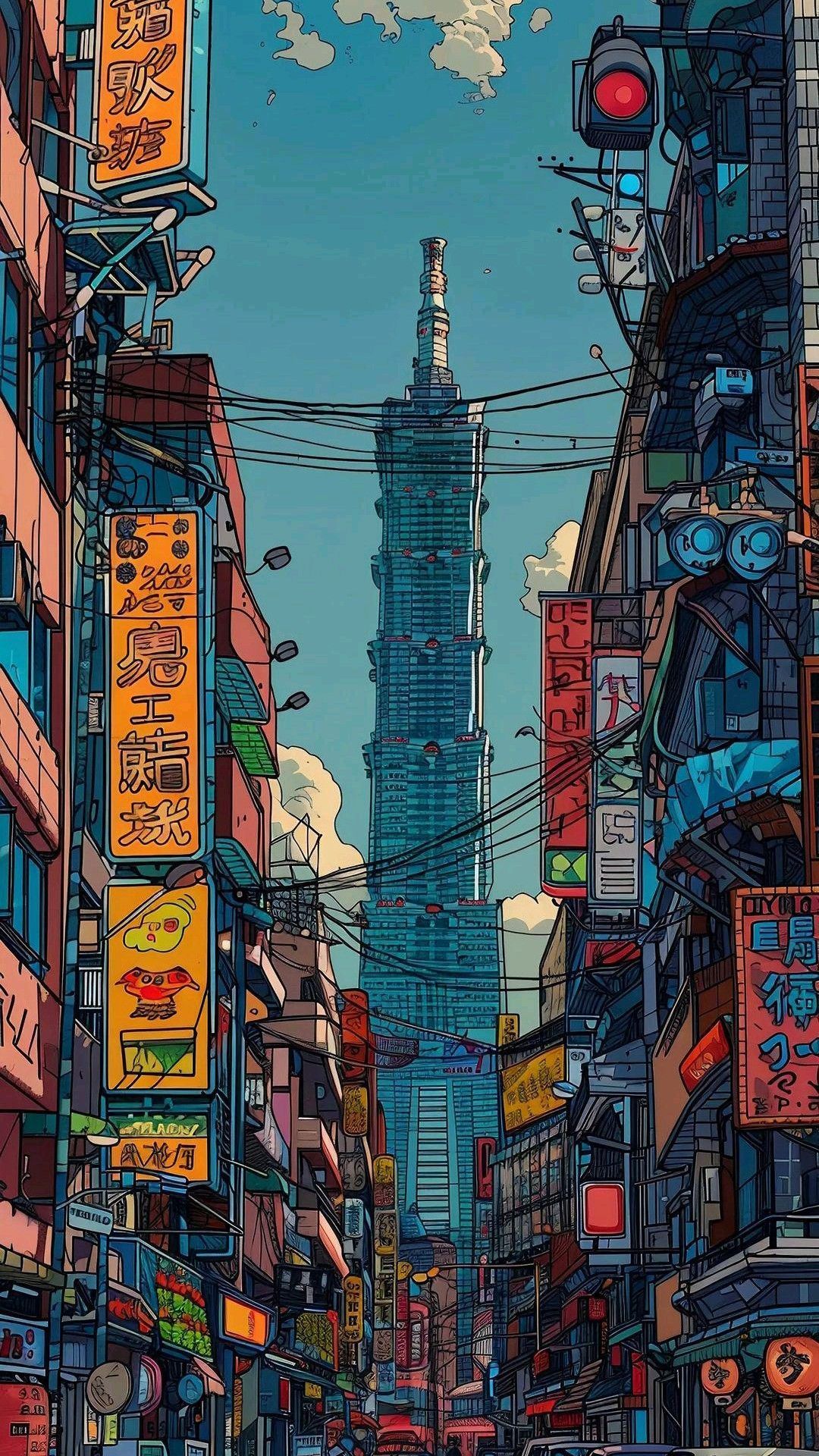 1080x1920 Cool Wallpaper by Hessostrange. Nyc street wallpaper iphone, Wallpaper vertical, Tokyo drawing wallpaper