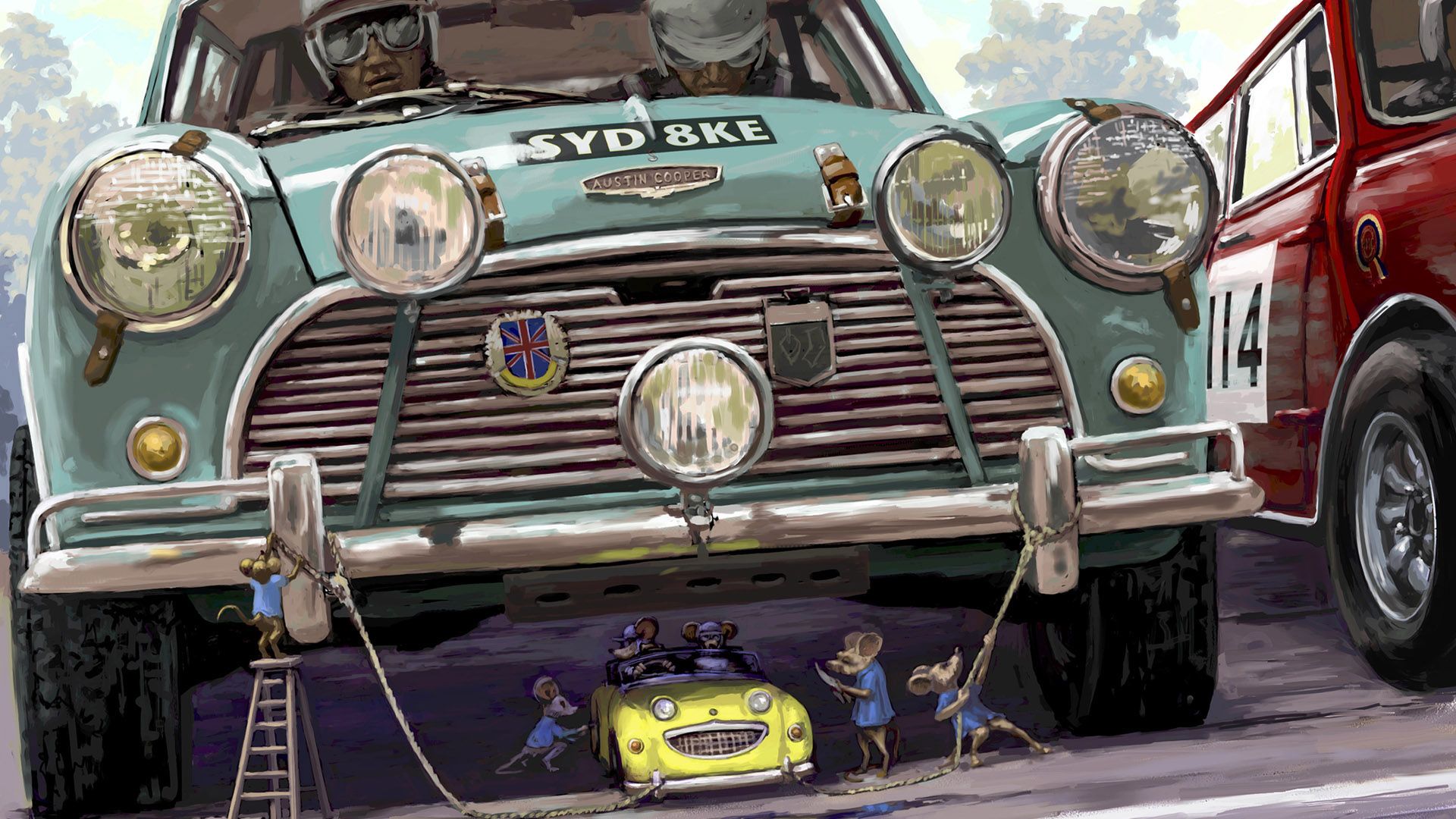 1920x1080 Desktop wallpaper: Vehicles, Austin Cooper, Car, Mini Cooper, Austin 4K free download for PC. 169772