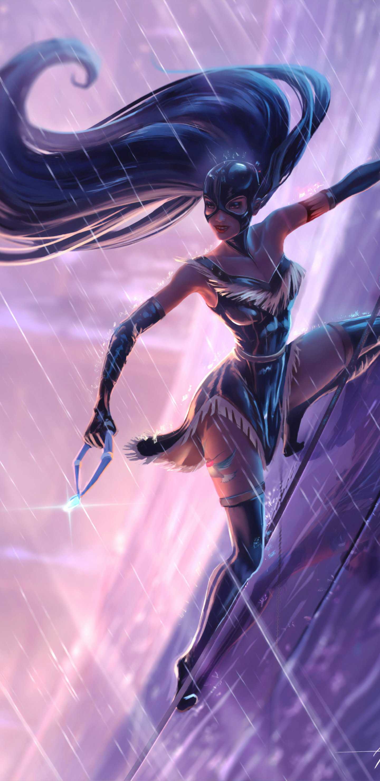 1440x2960 Parallel Universe Long Hairs Warrior Girl 4K HD Wallpaper (1440x2960)