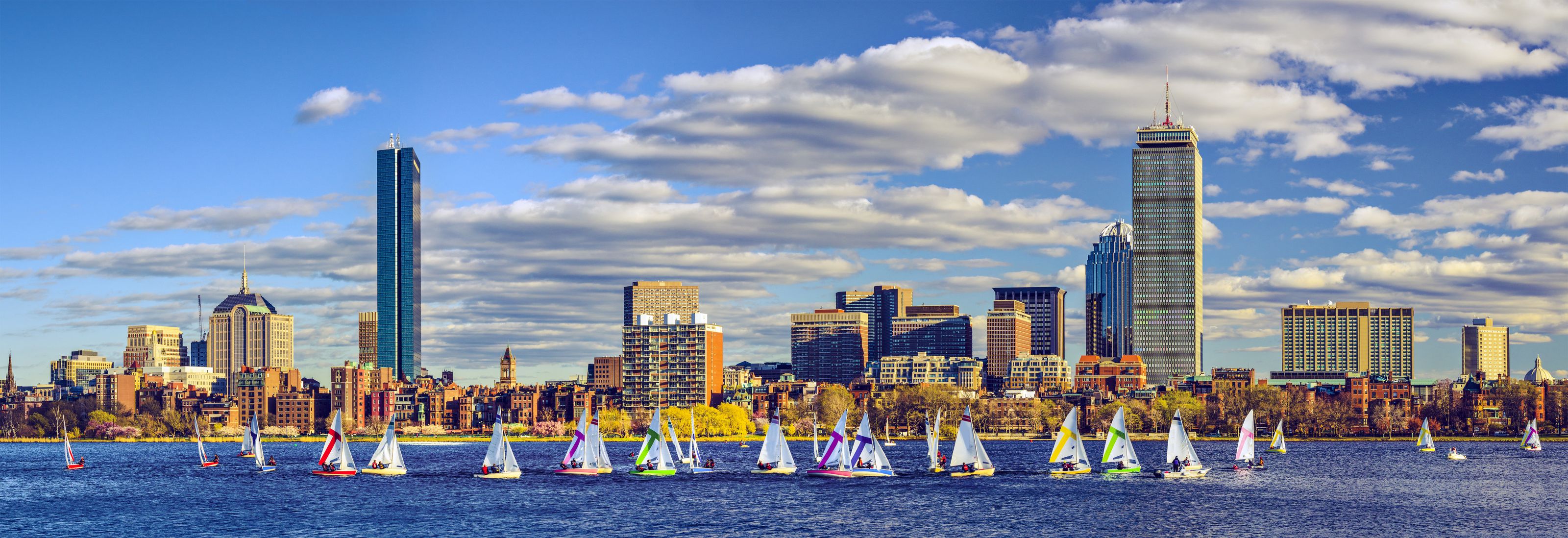 3200x1098 Boston Massachusetts Skyline Wall Mural