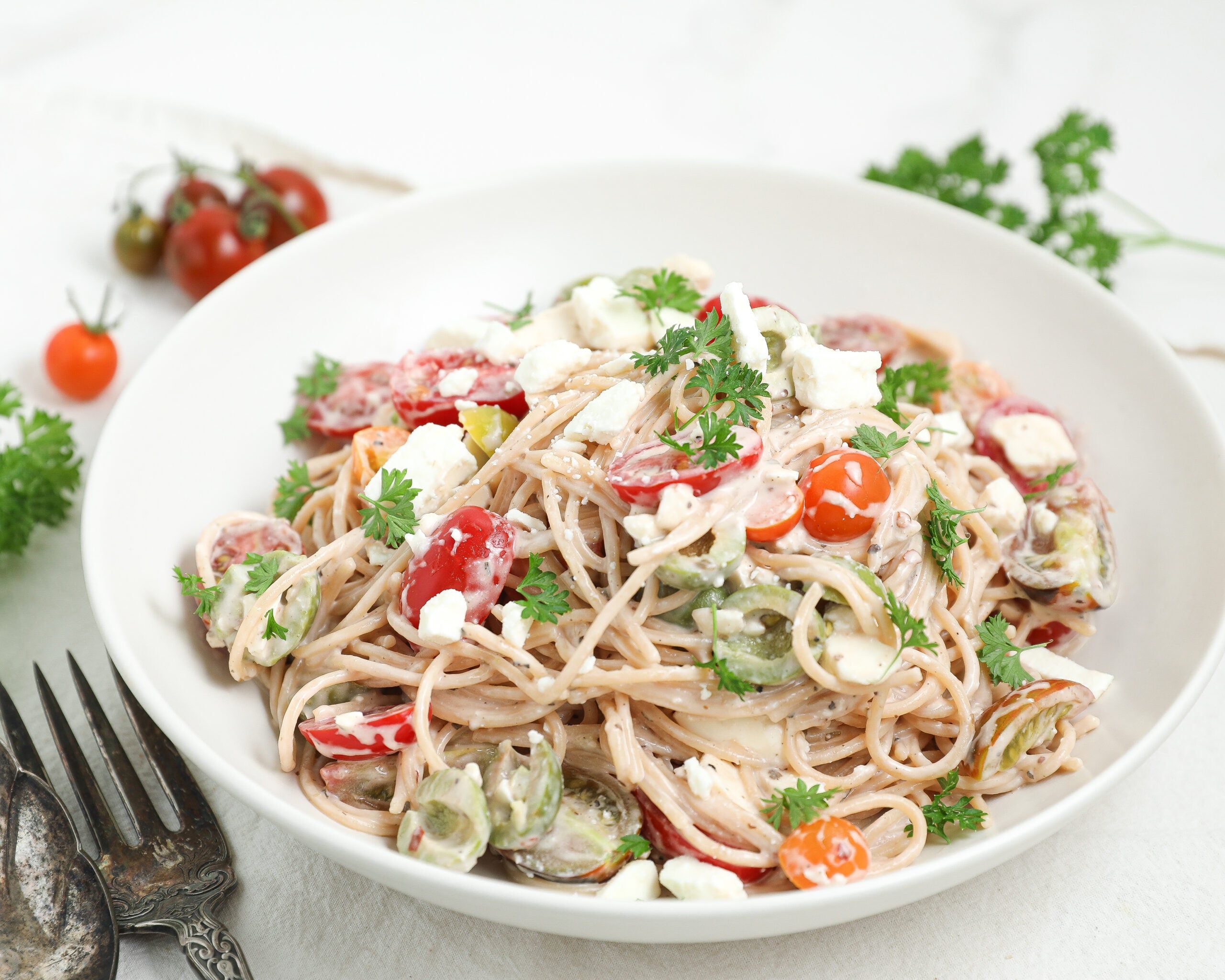 2560x2048 Easy Creamy Spaghetti Pasta Salad