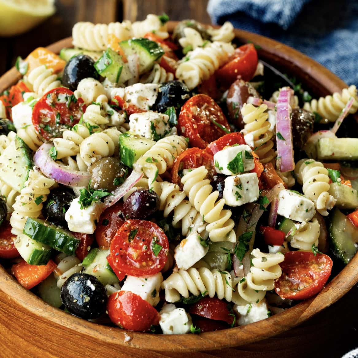 1167x1167 Easy Greek Pasta Salad