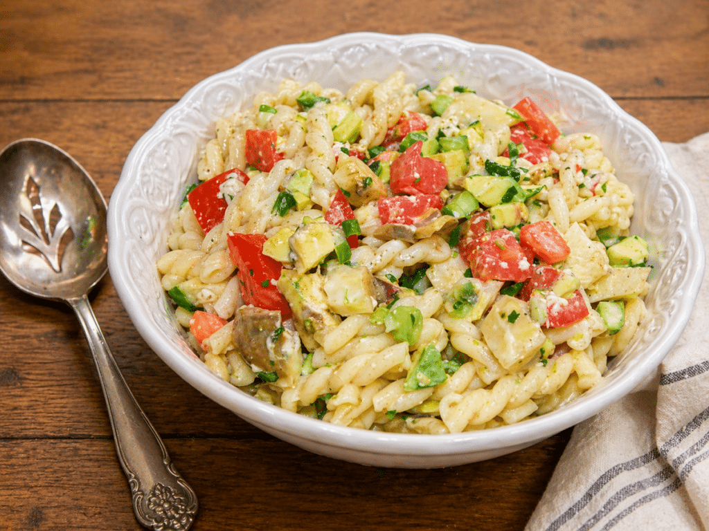 1024x768 Avocado and Artichoke Pasta Salad in a Cilantro Lime Vinaigrette