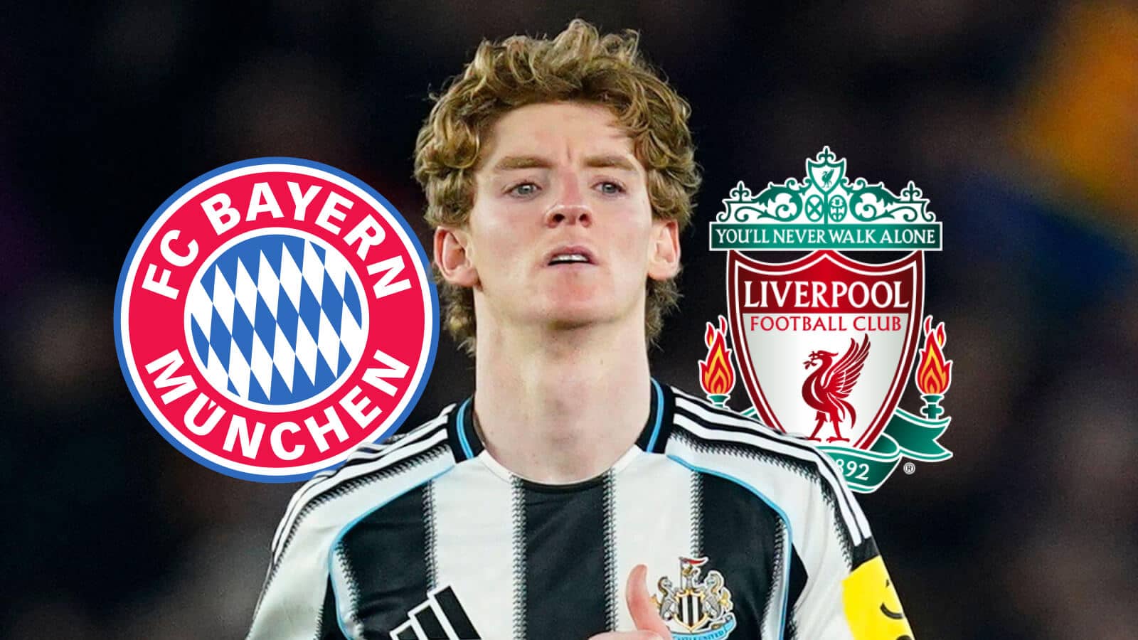 1600x900 Anthony Gordon: Newcastle ace chooses between Liverpool and Bayern Munich -'concrete offer' now coming