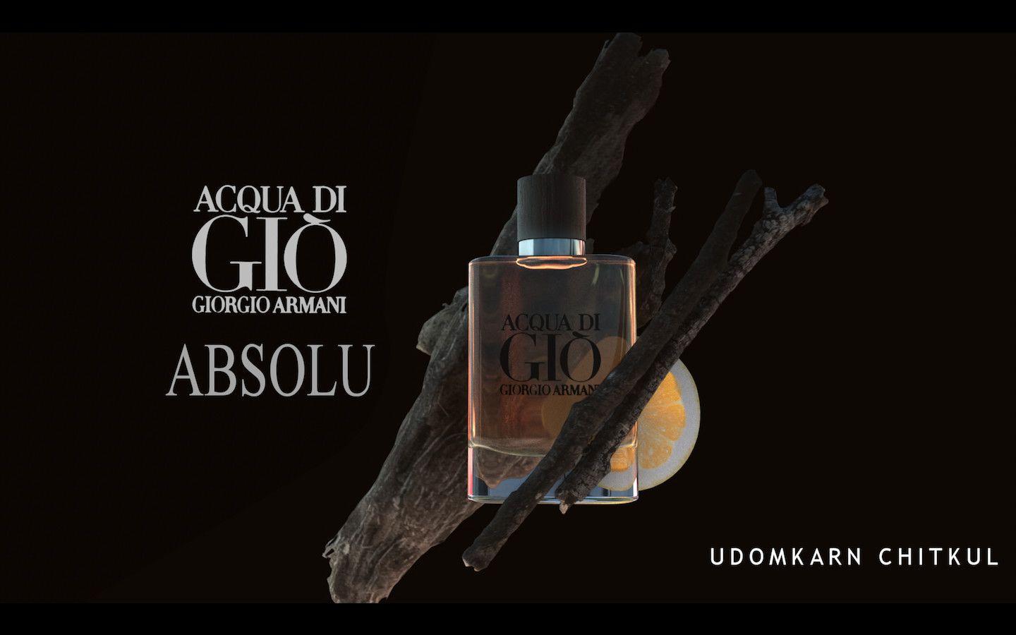 1440x900 Giorgio Armani (ABSOLU) CGI Pack shot, Udomkarn Chitkul