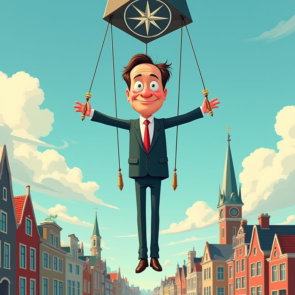 1024x1024 Mark Rutte Cartoon Marionette Controlled
