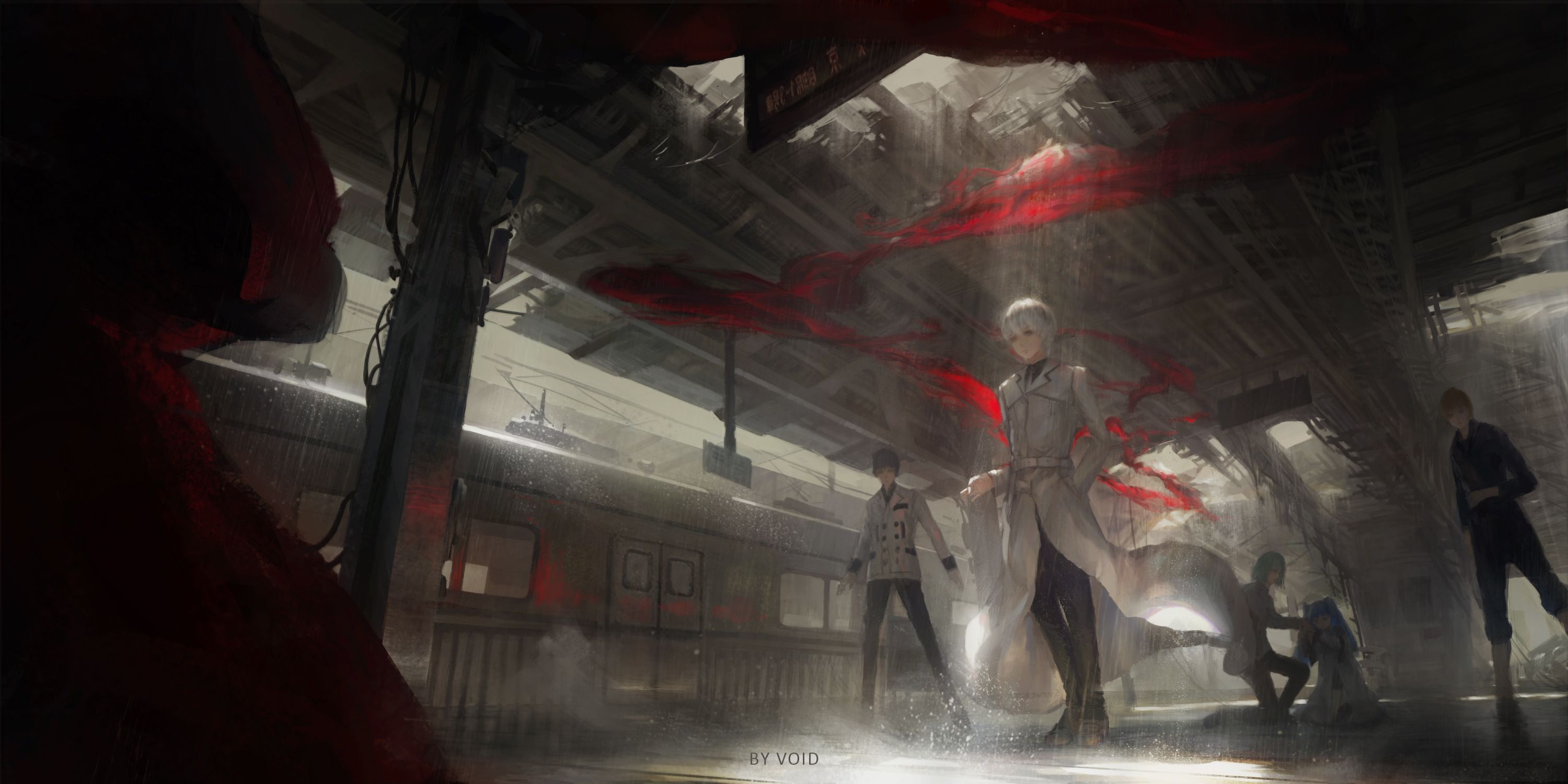 3000x1500 Phone wallpaper: Ken Kaneki, Haise Sasaki, Anime, Tokyo Ghoul:re, Tears, Tokyo Ghoul, Two Toned Hair 685523